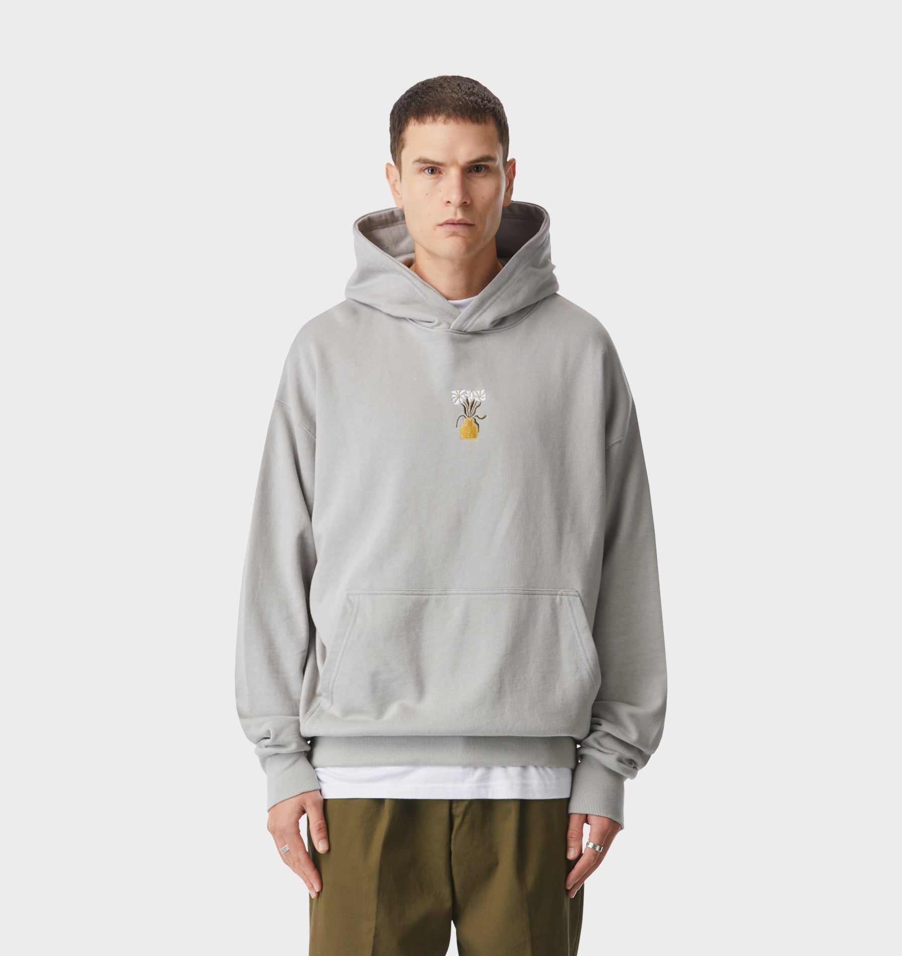 Floral Box Hood - Light Grey