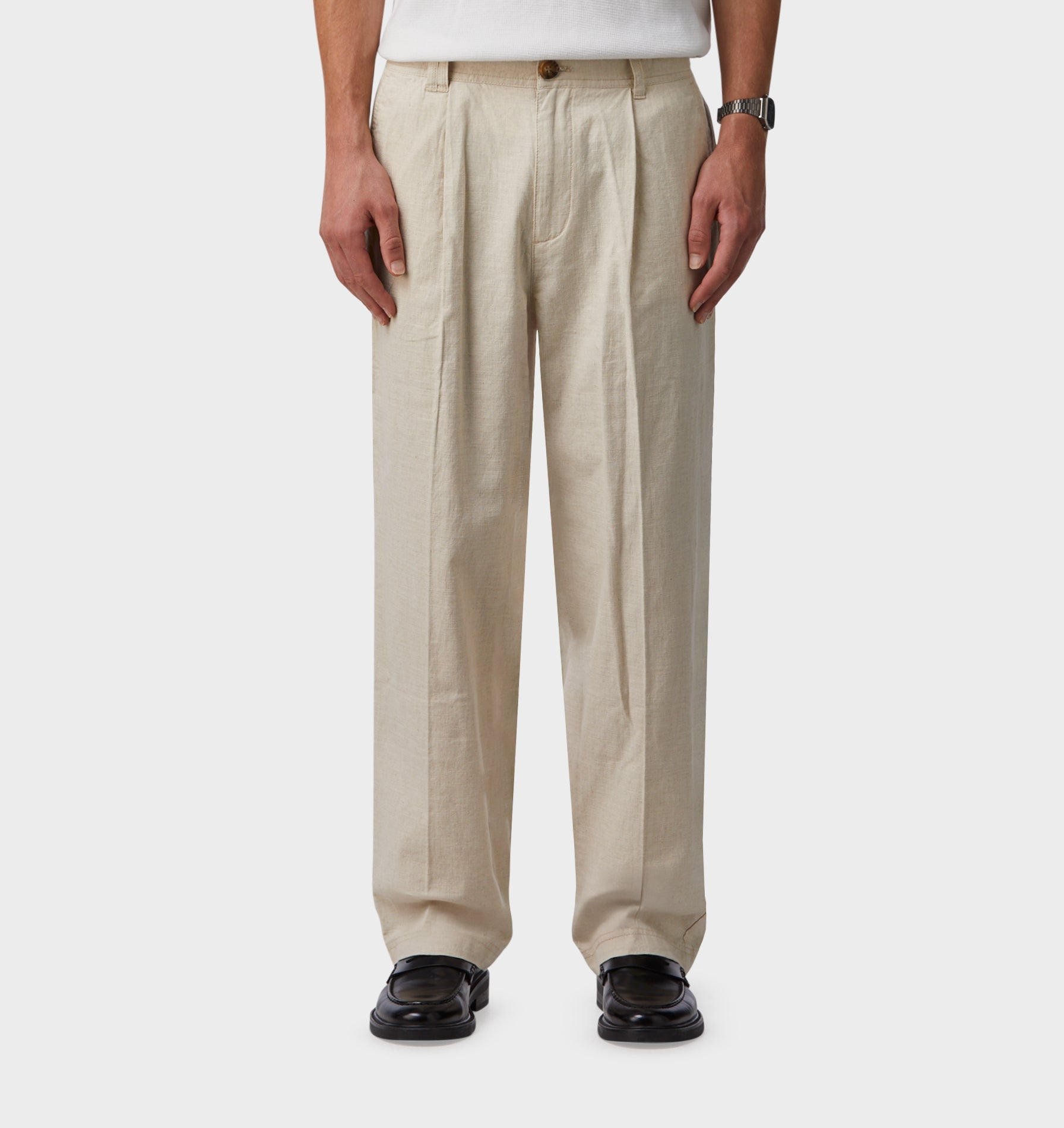 Linen Winston Pant - Track Pant in Bone White | I Love Ugly US