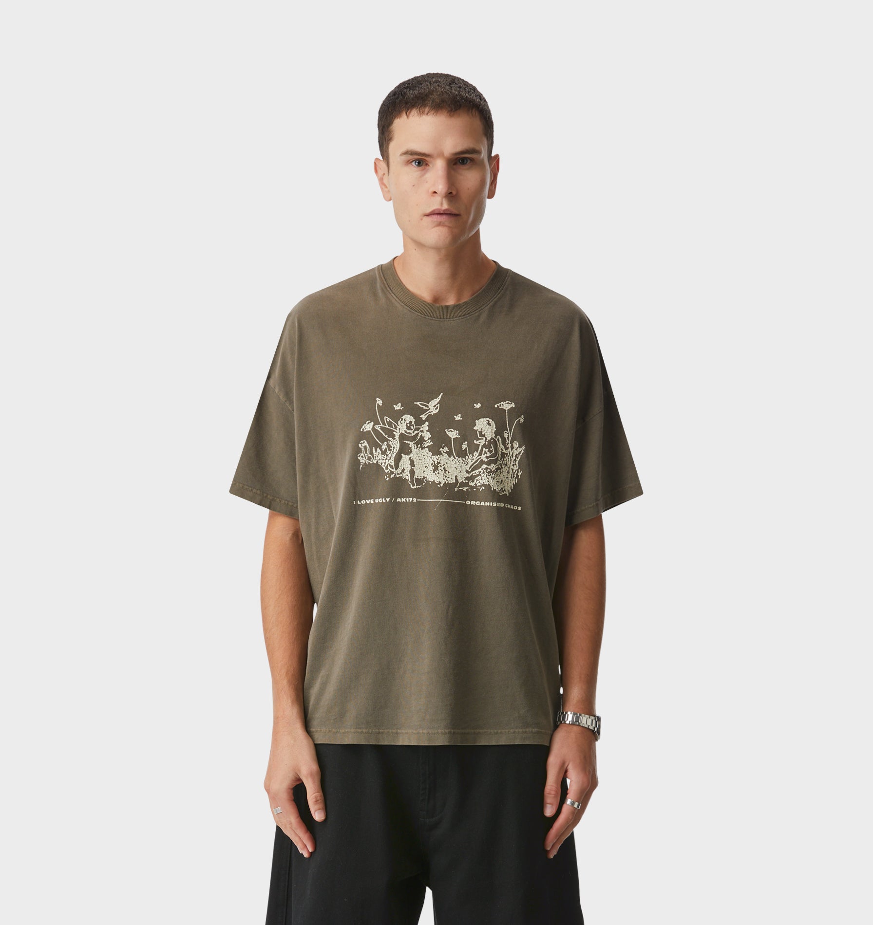 Organised Chaos Lewi Tee - Washed Mushroom