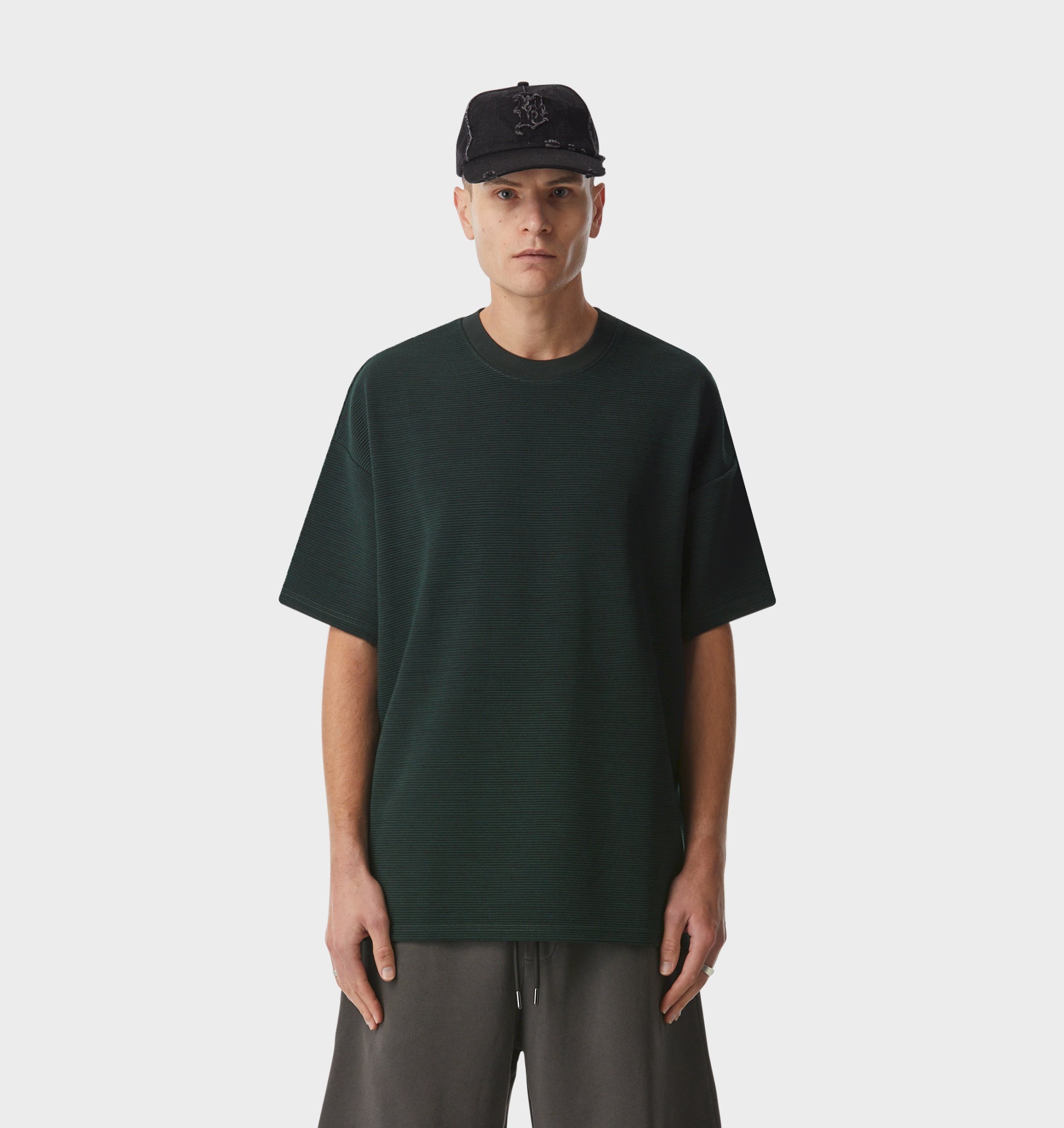 Ribbed Box Tee - Forest