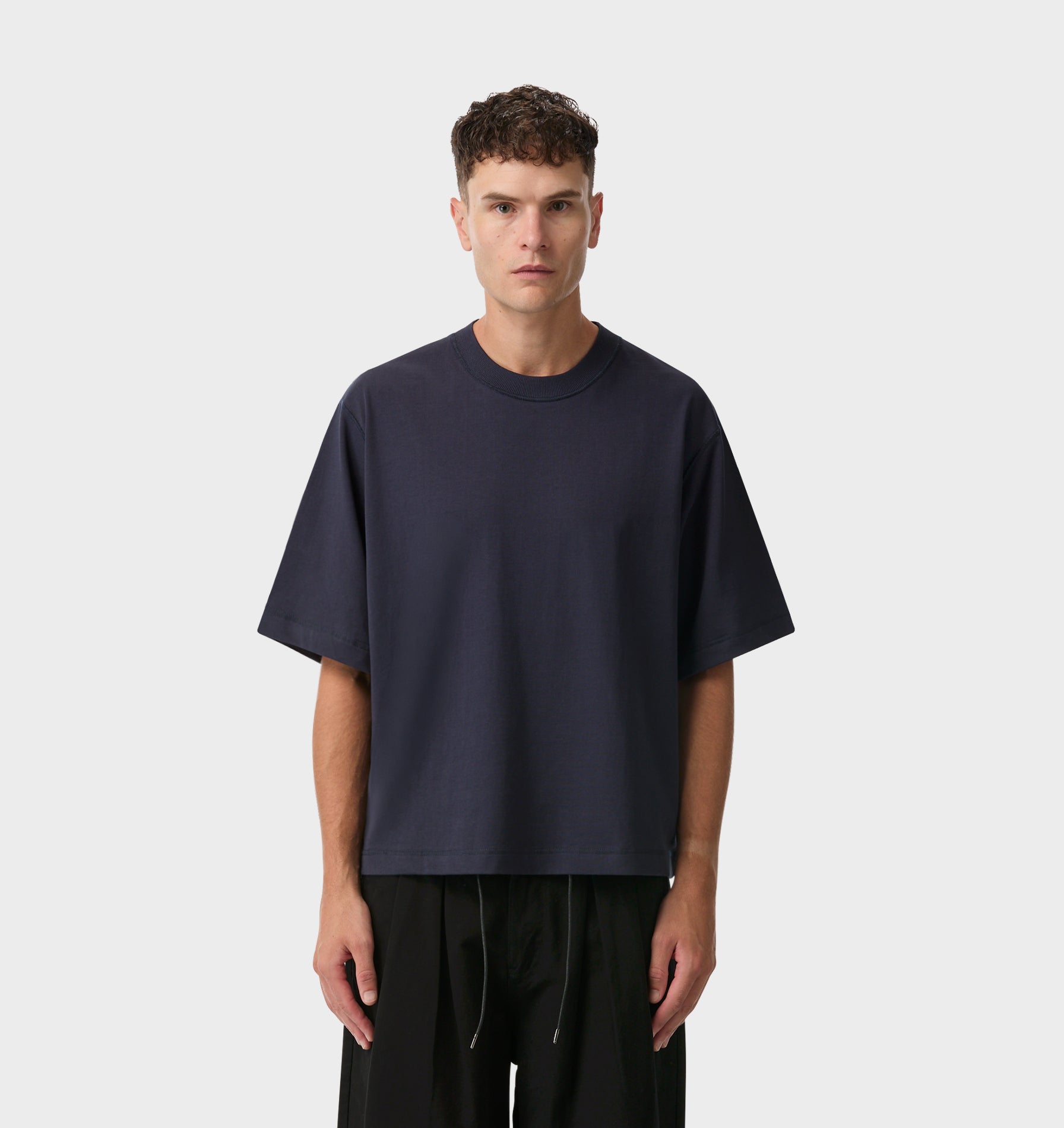 Crop Box Tee - Washed Navy