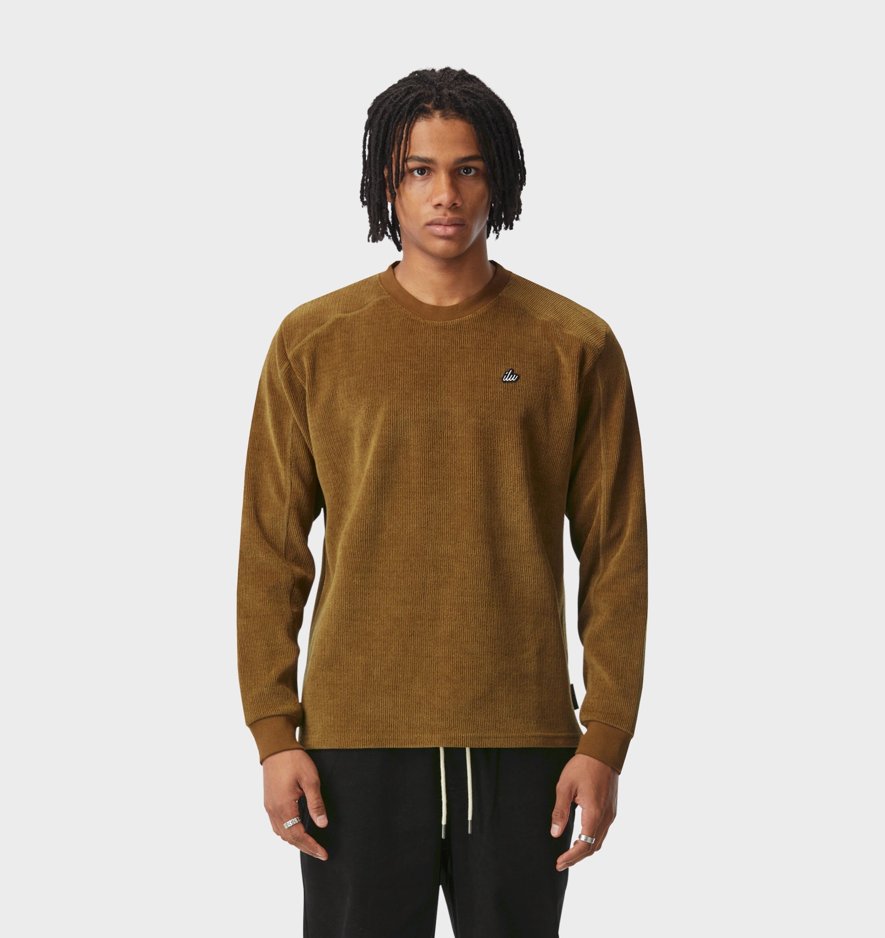 Textured LS Tee - Moss