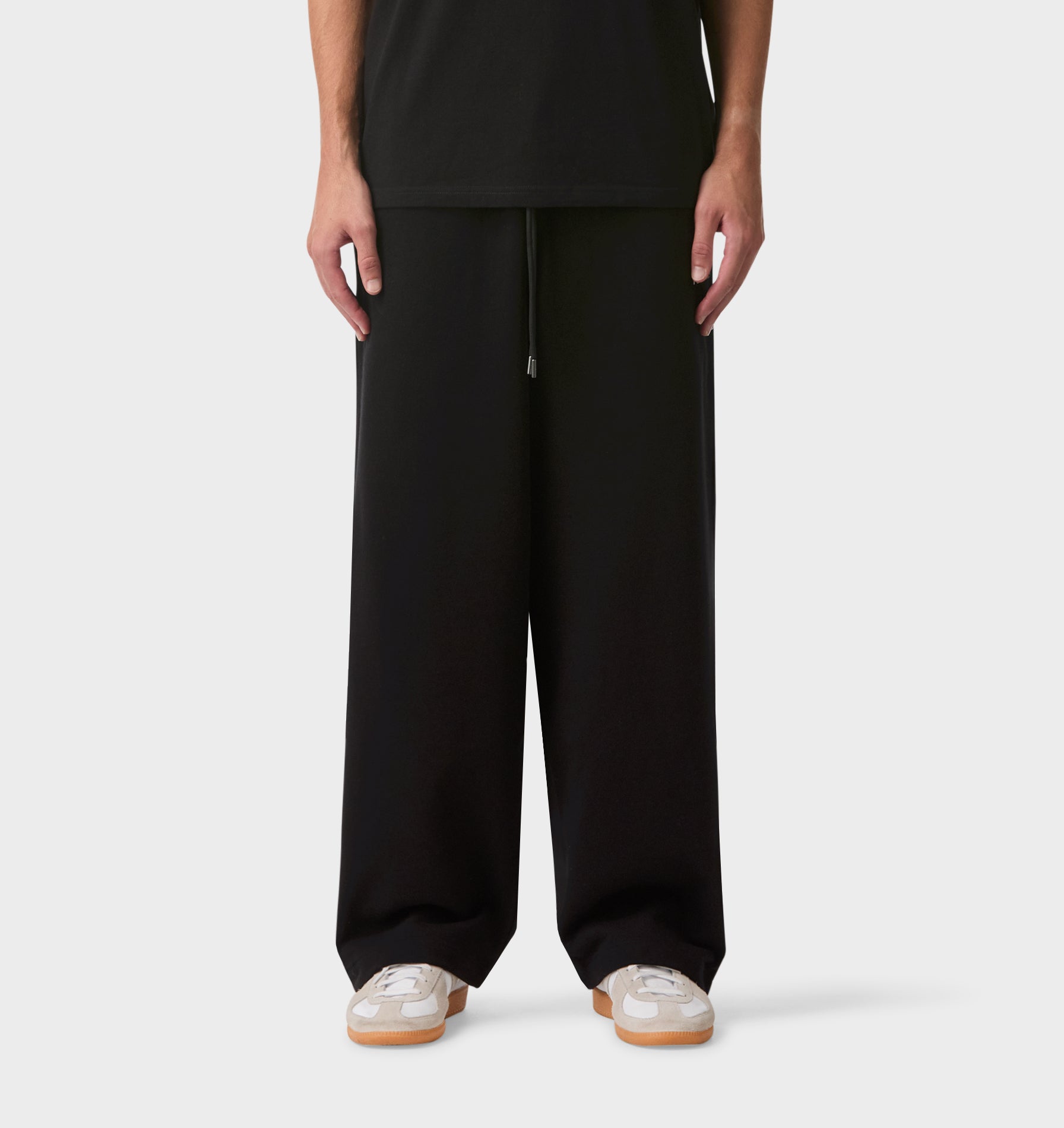 Wide Leg Track Pant - Black