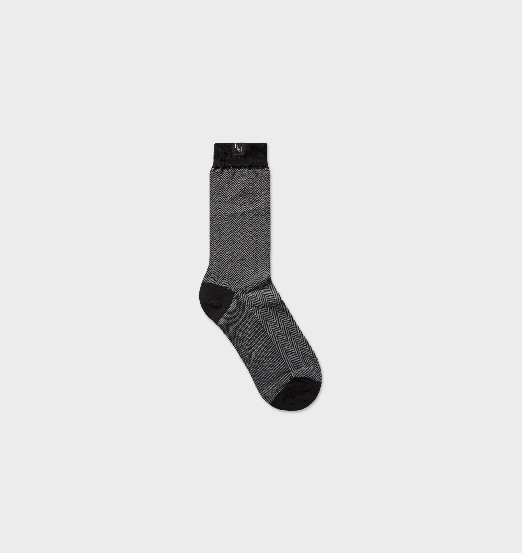 Herringbone Sock - Black/Grey