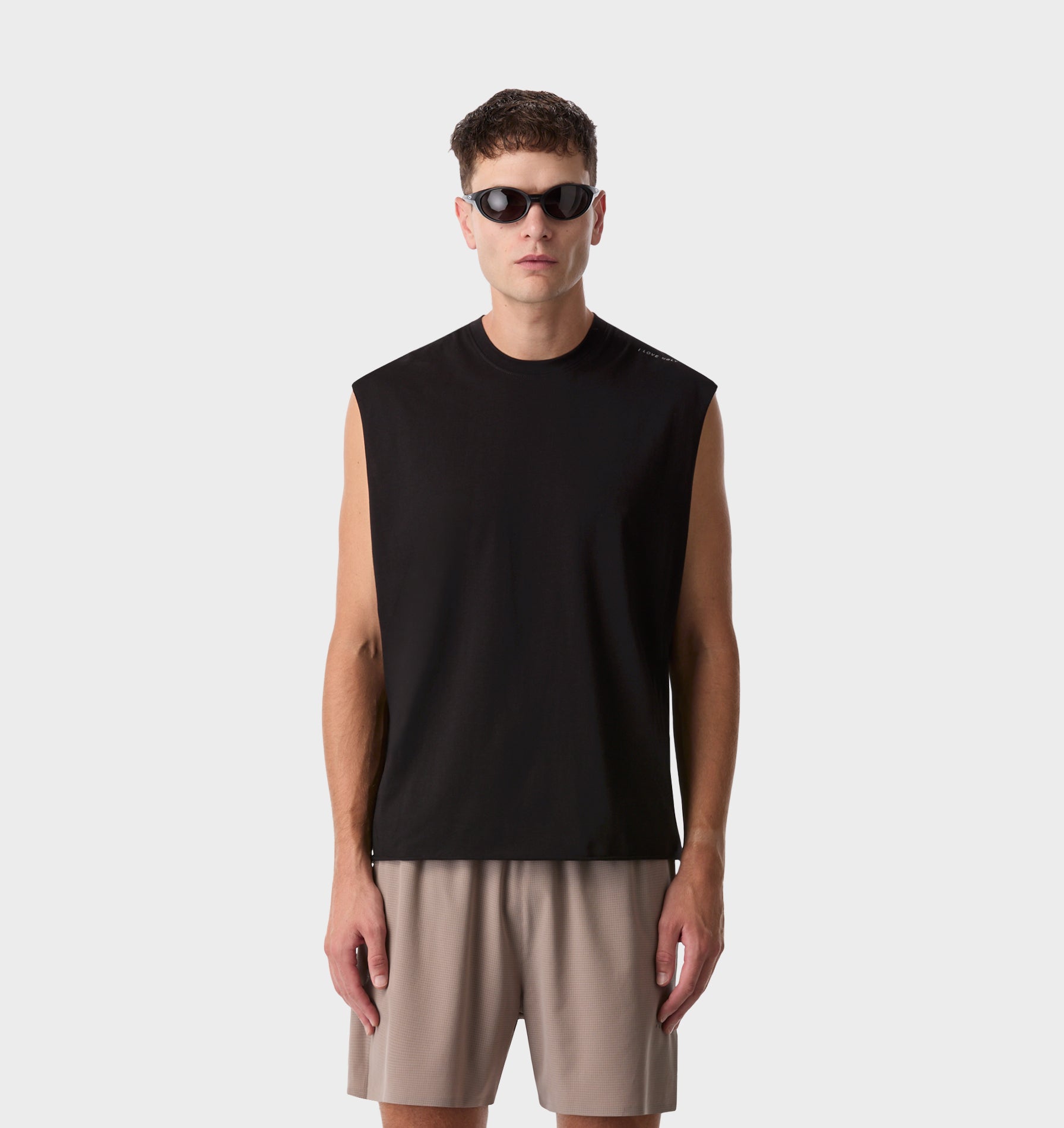 Cotton Active Crop Tank - Black