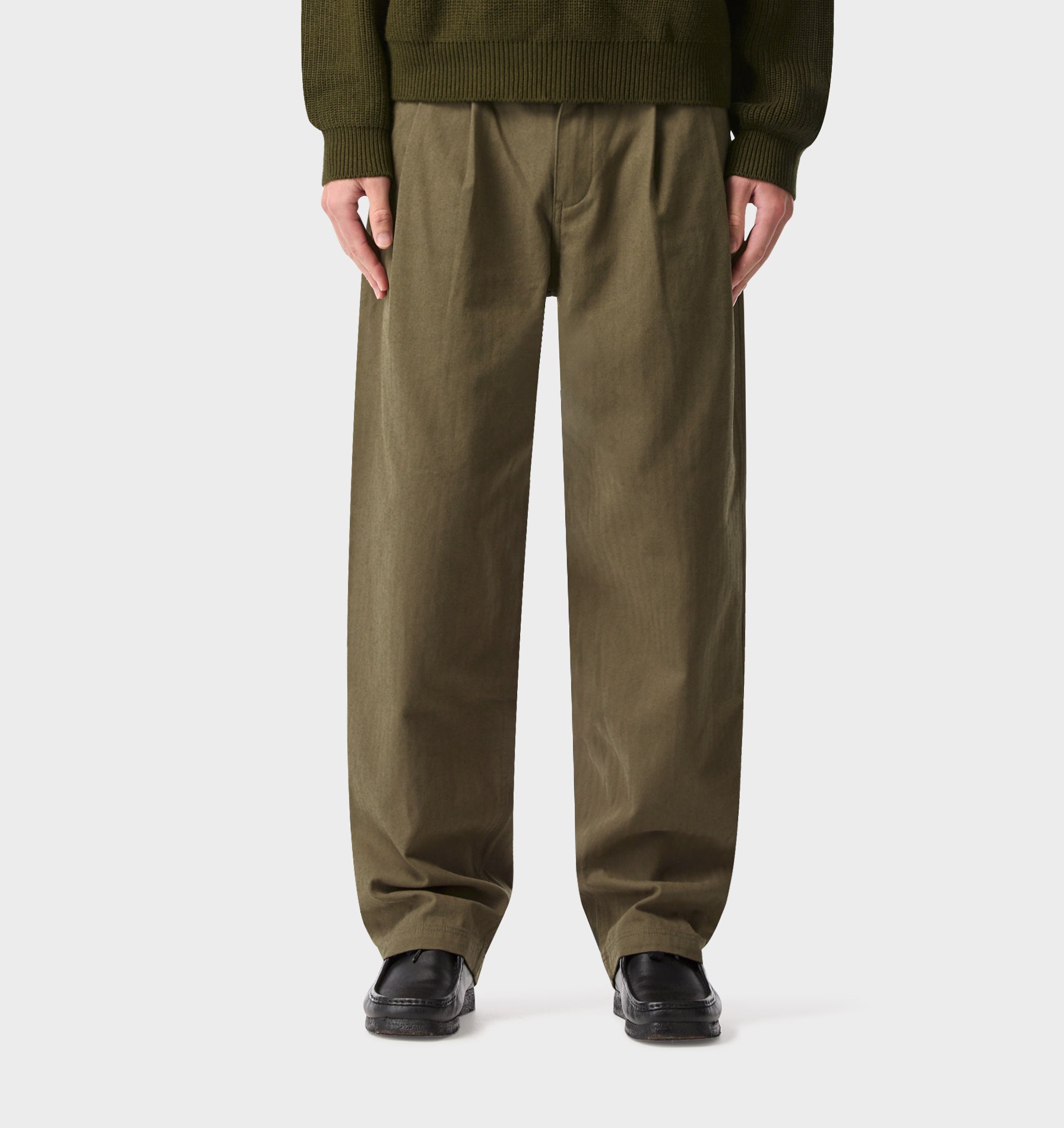 Twin Pleat Pant - Mushroom