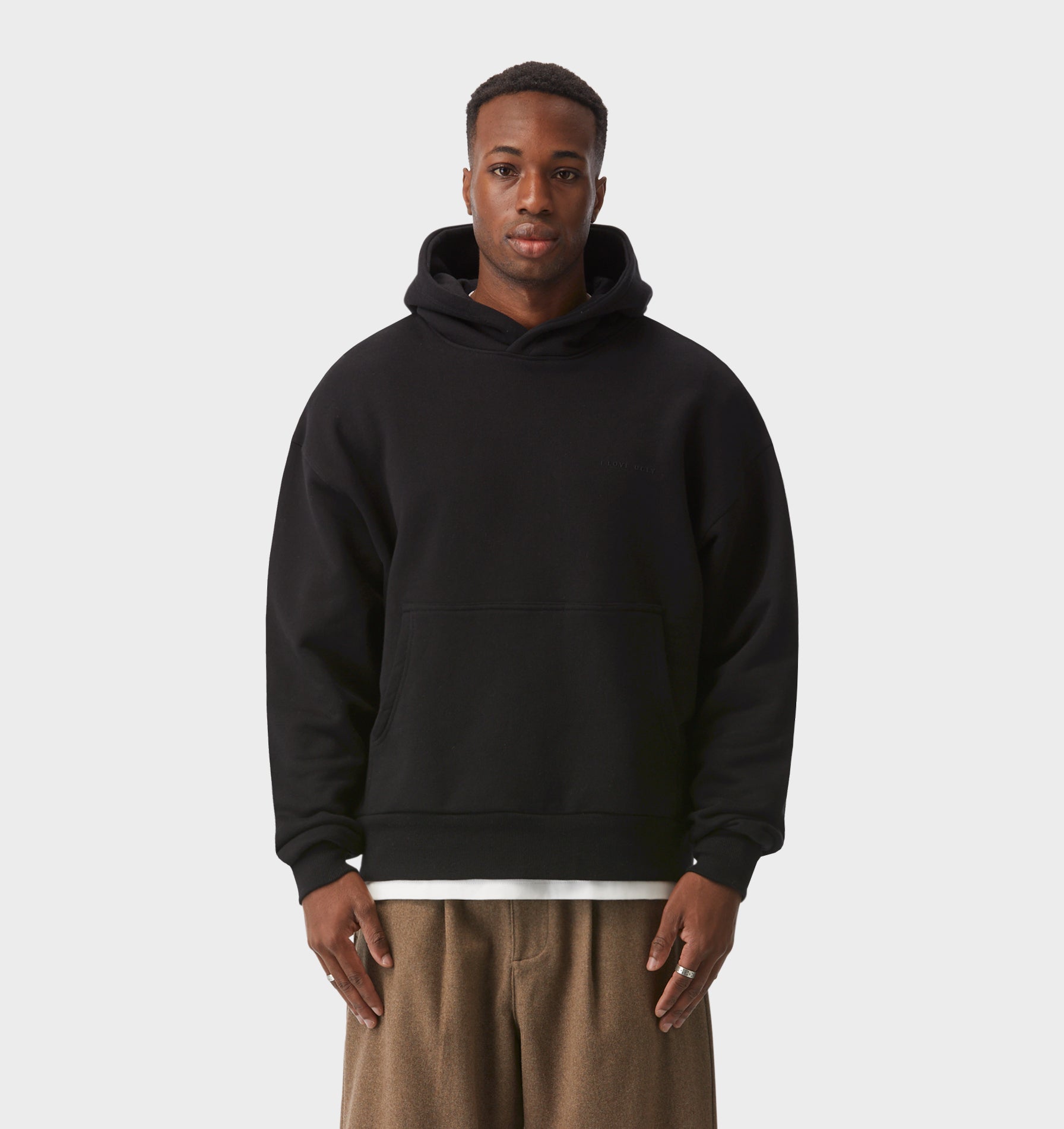 Crop Box Hoodie in Black | I Love Ugly US