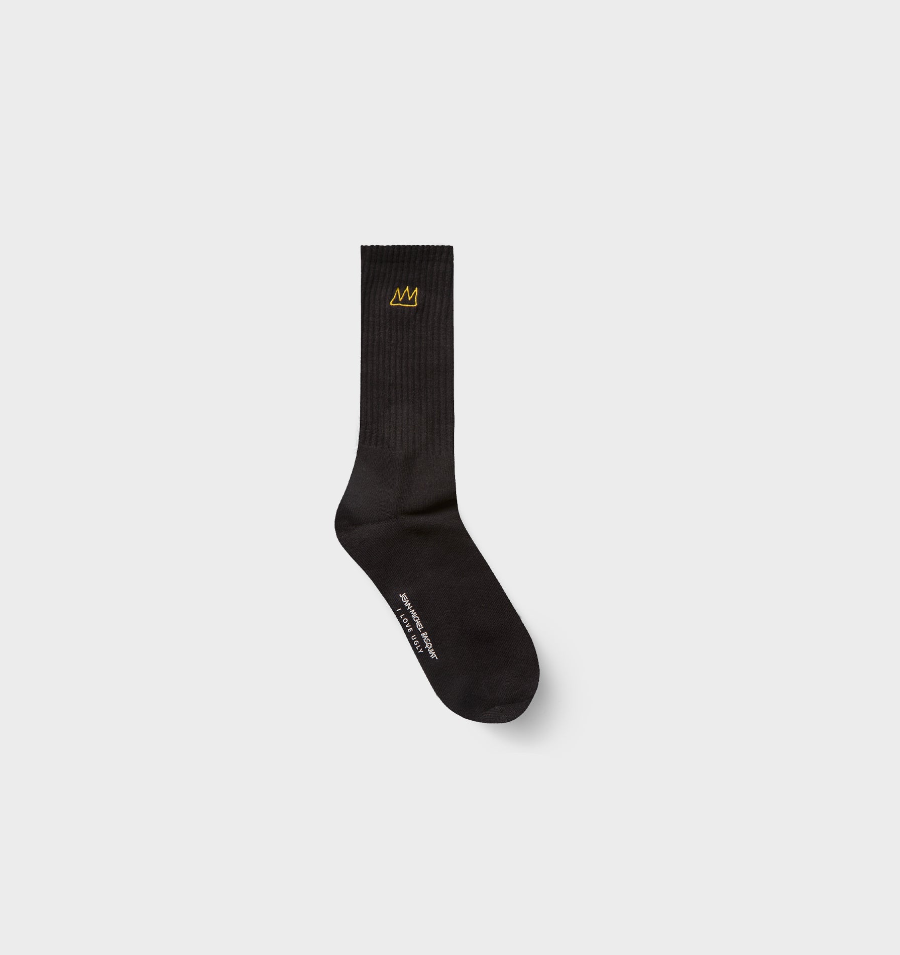 Basquiat Crown Basic Sock - Black