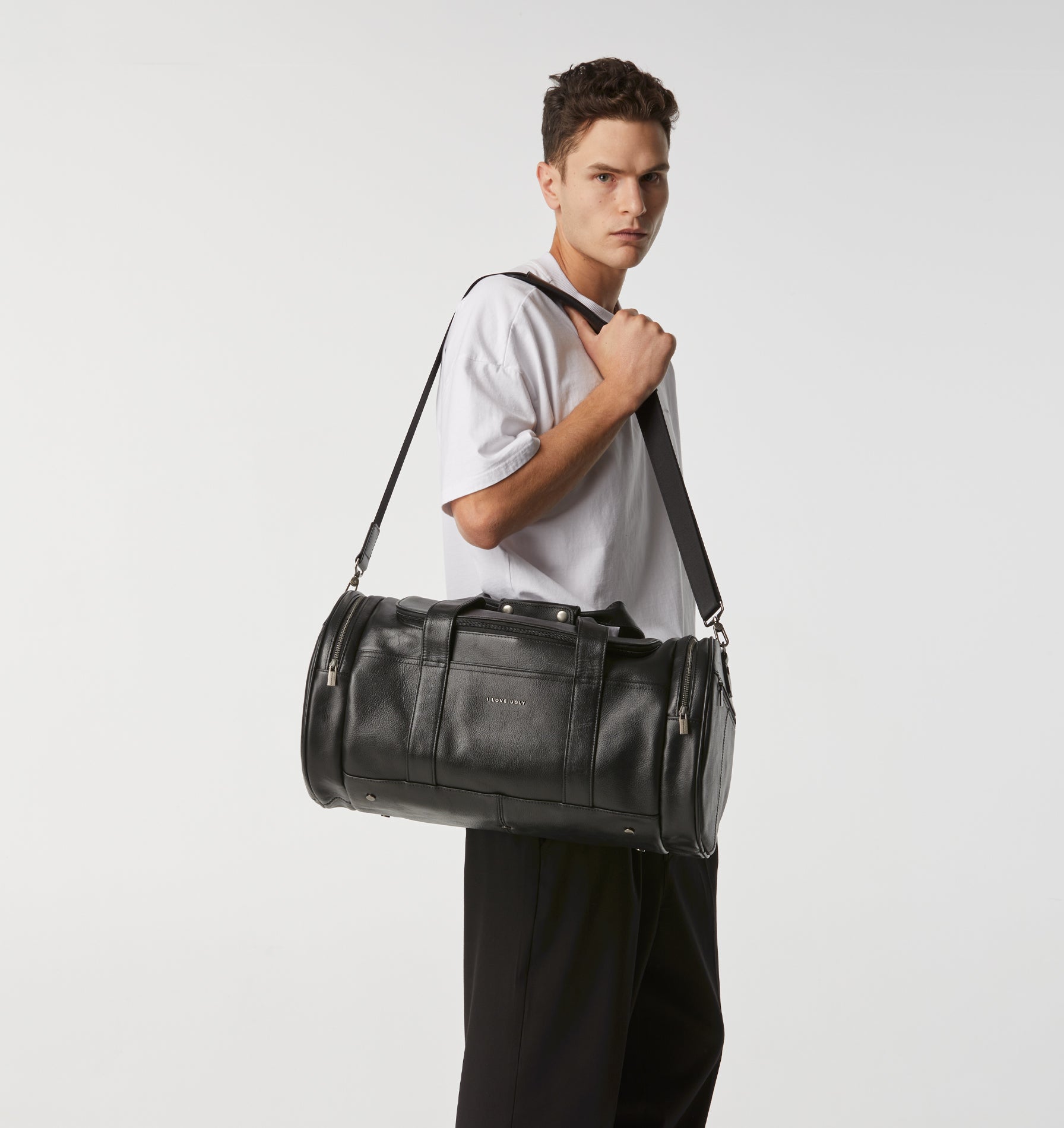 Floyd Leather Duffle Bag - Black