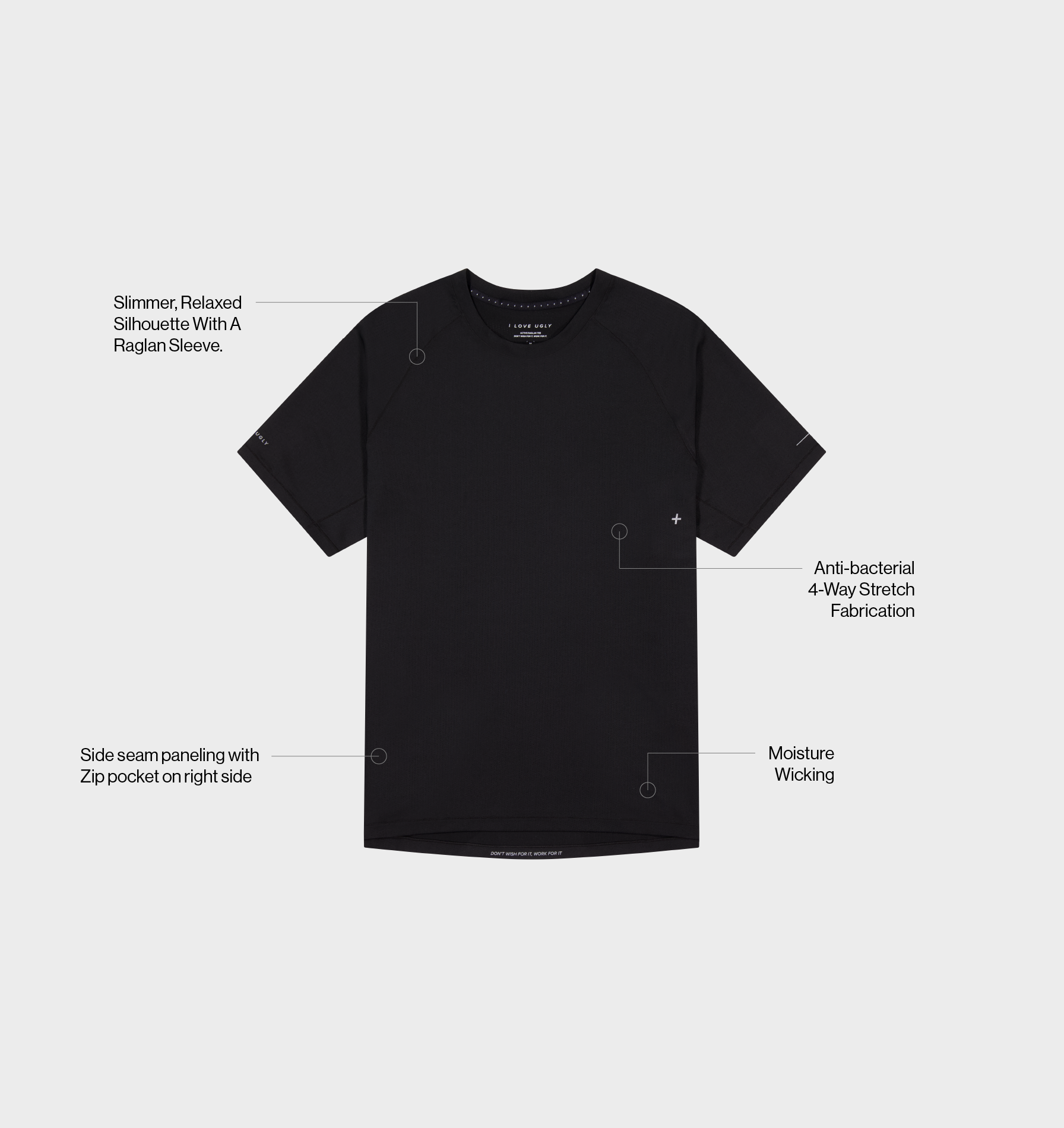 Active Raglan Tee - Black