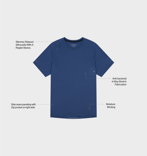 Active Raglan Tee - Smokey Blue