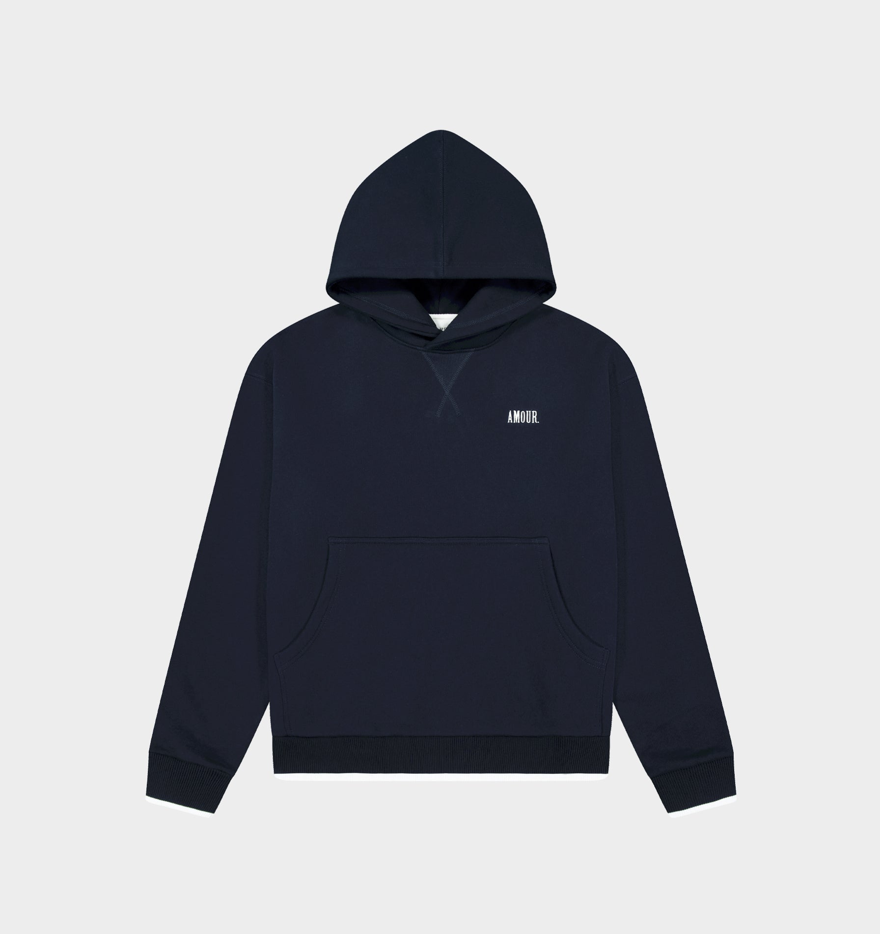 Box Crop Hood - Navy/White