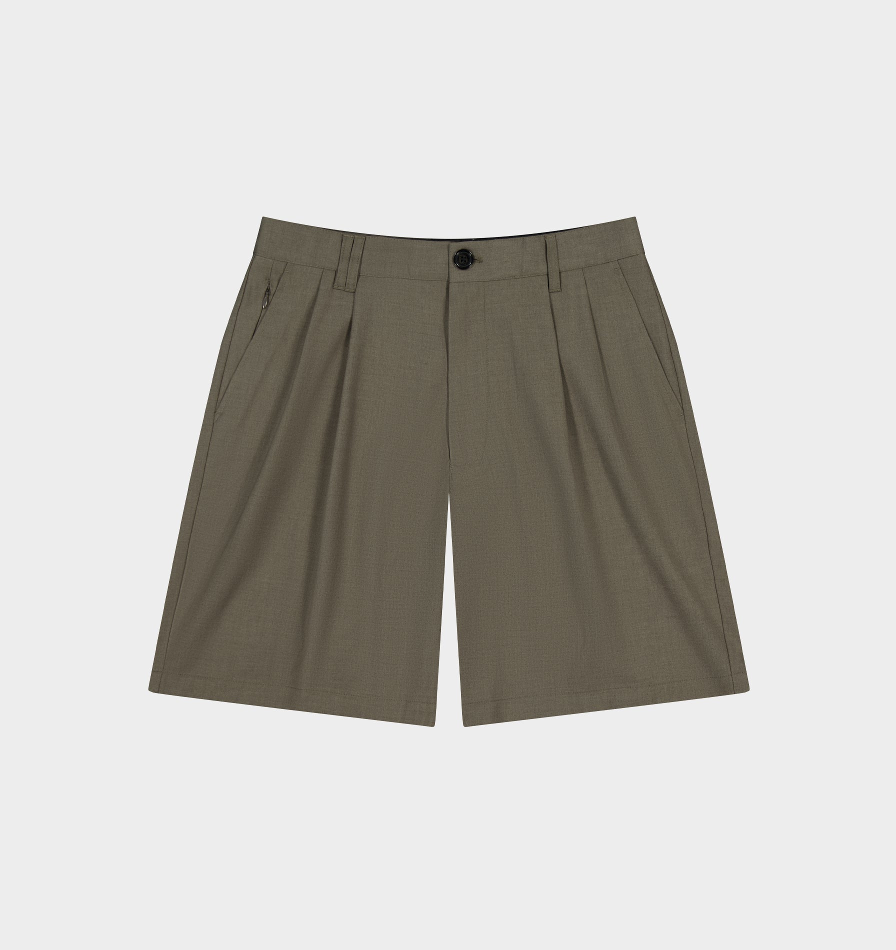 Quincy Pleated Short - Mushroom