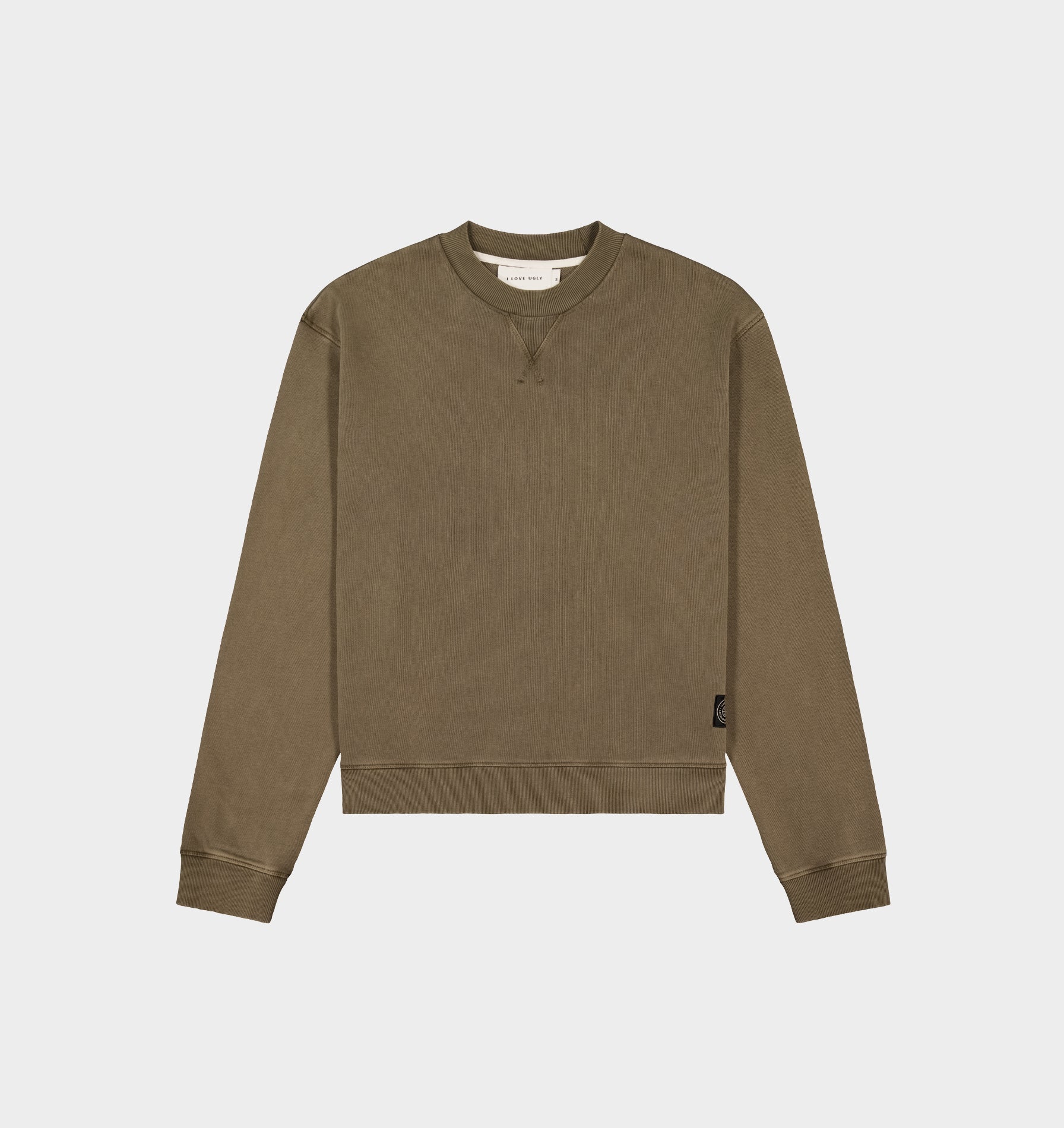 Crop Oversized Crew - Washed Mushroom