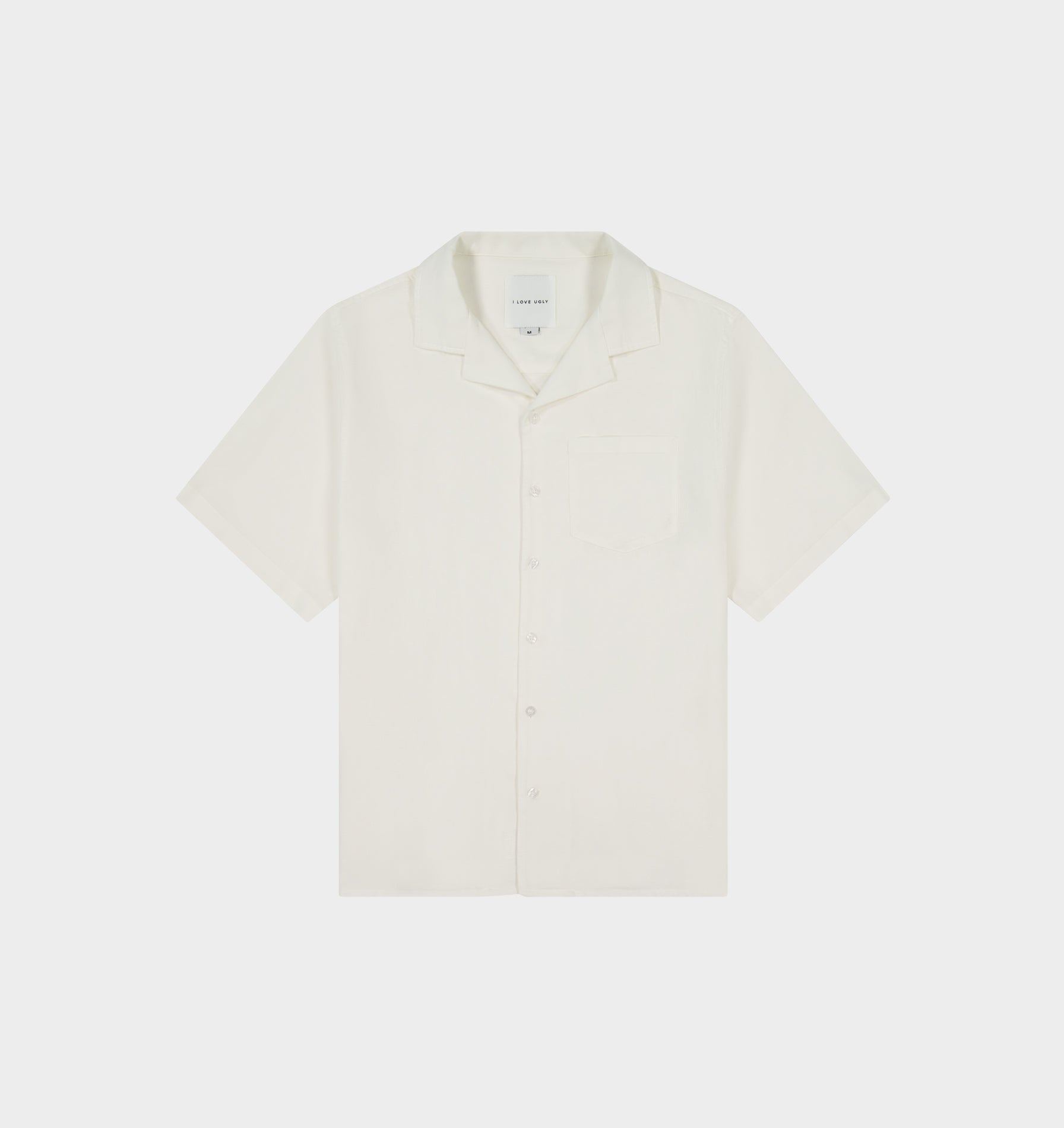 Linen Cuban Collar SS Shirt - White