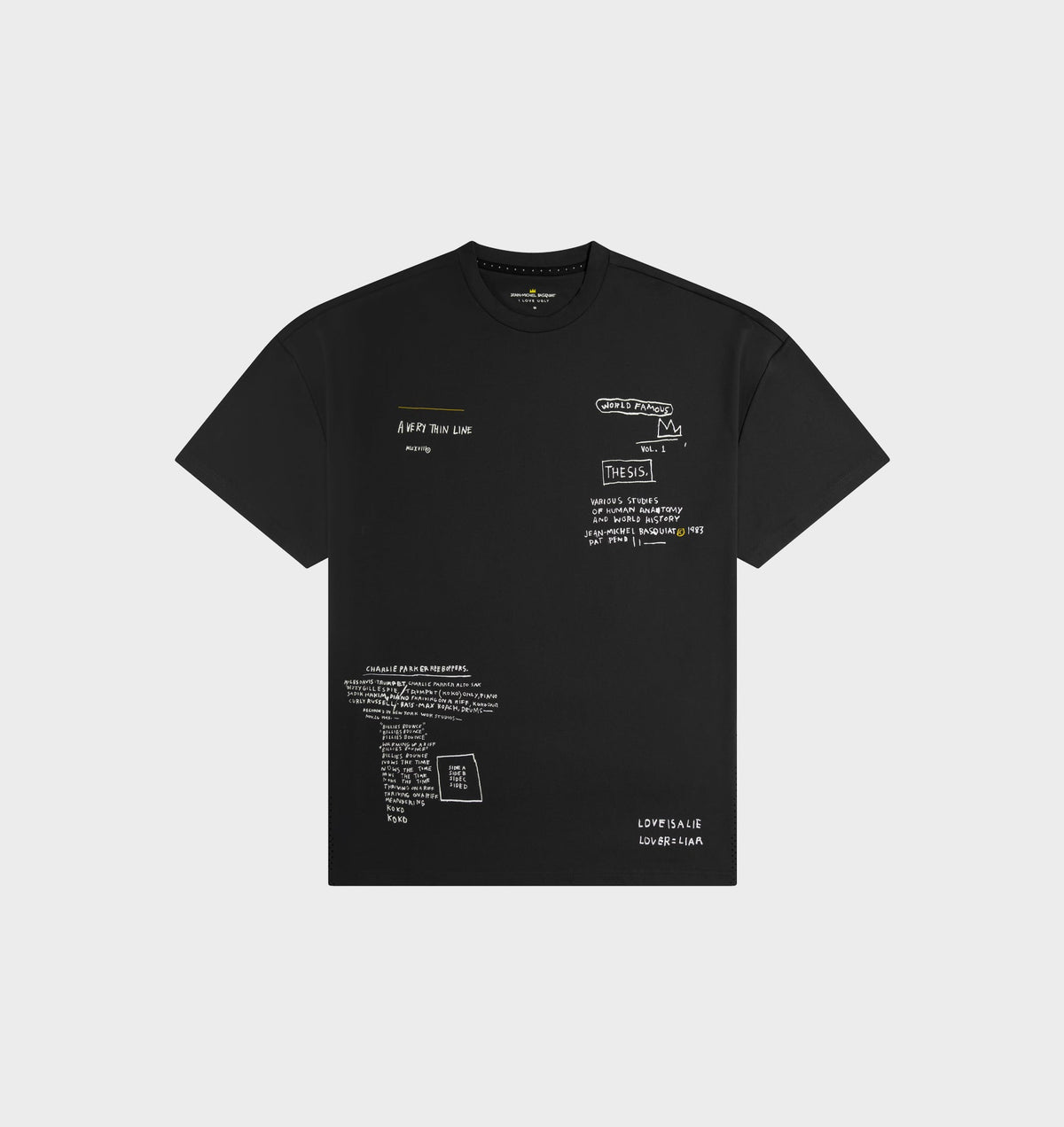 Basquiat Scribble Active Box Tee - Charcoal