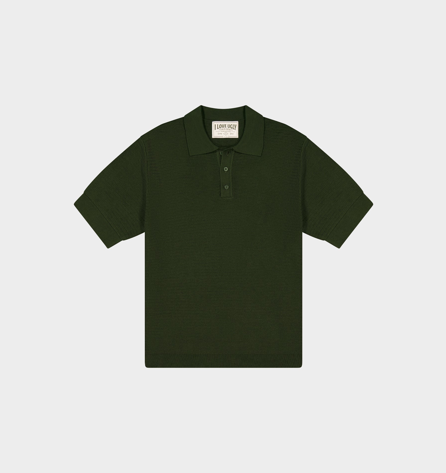 Ronan SS Knit Polo - Dark Green