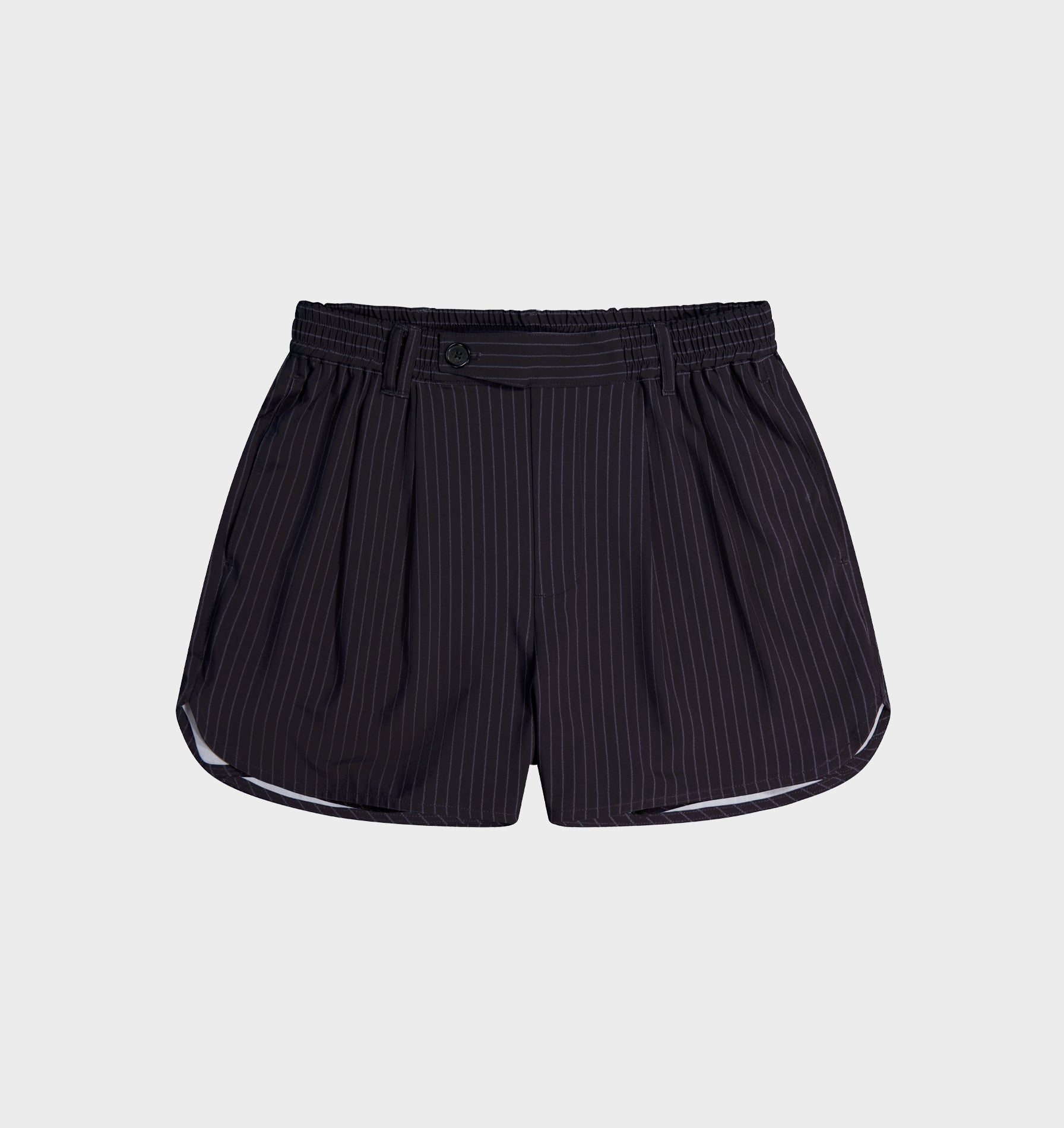 Active Pleat Front Short - Black Pinstripe