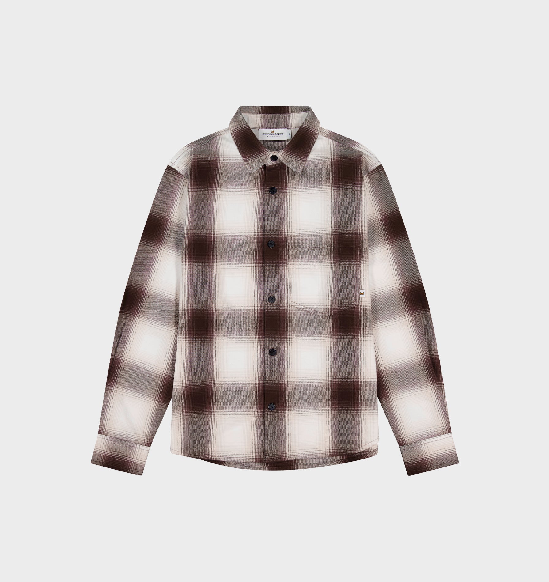 Basquiat Flannel LS Shirt - Off White/Brown Check