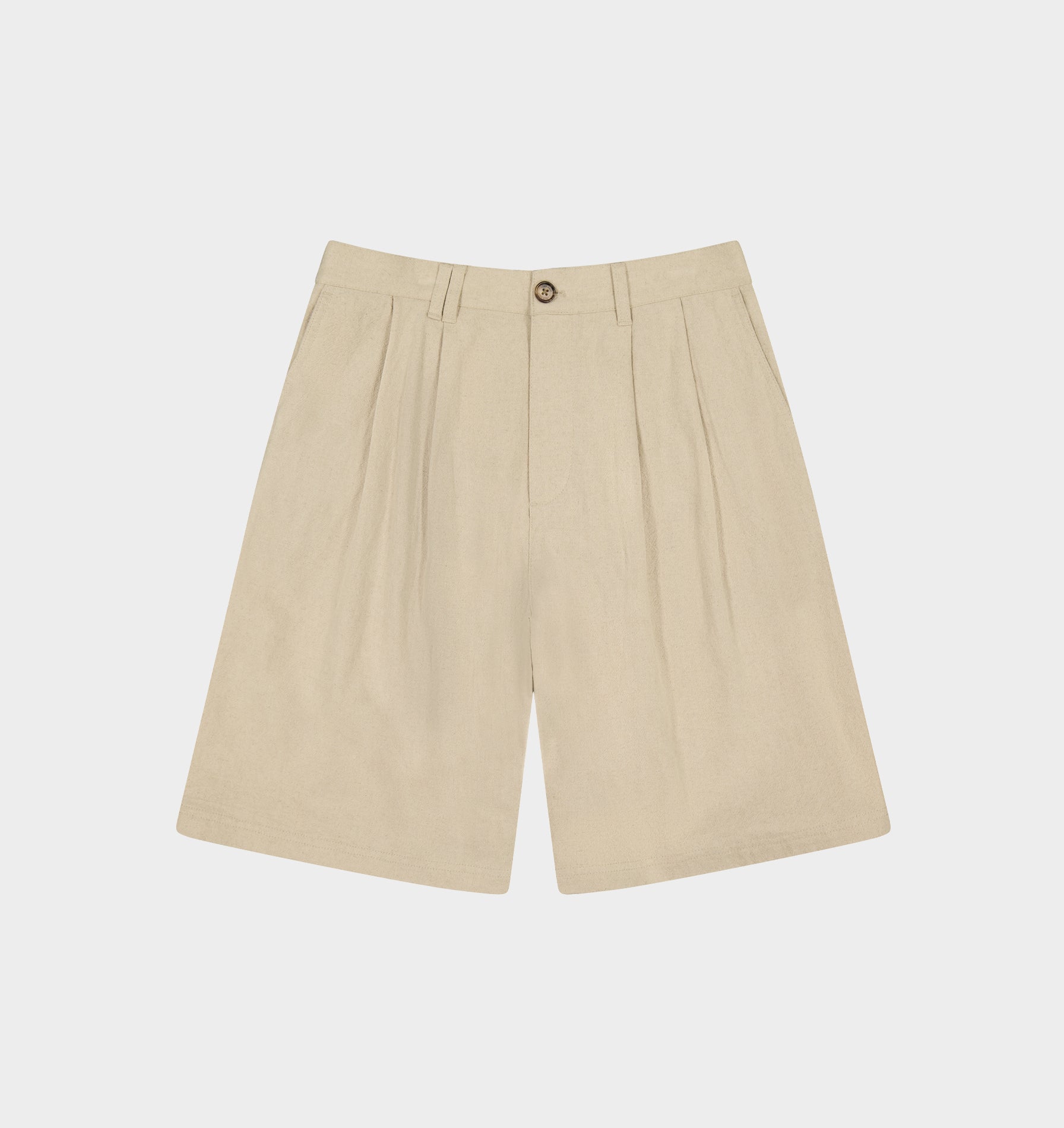 Linen Alby Pleated Short - Bone