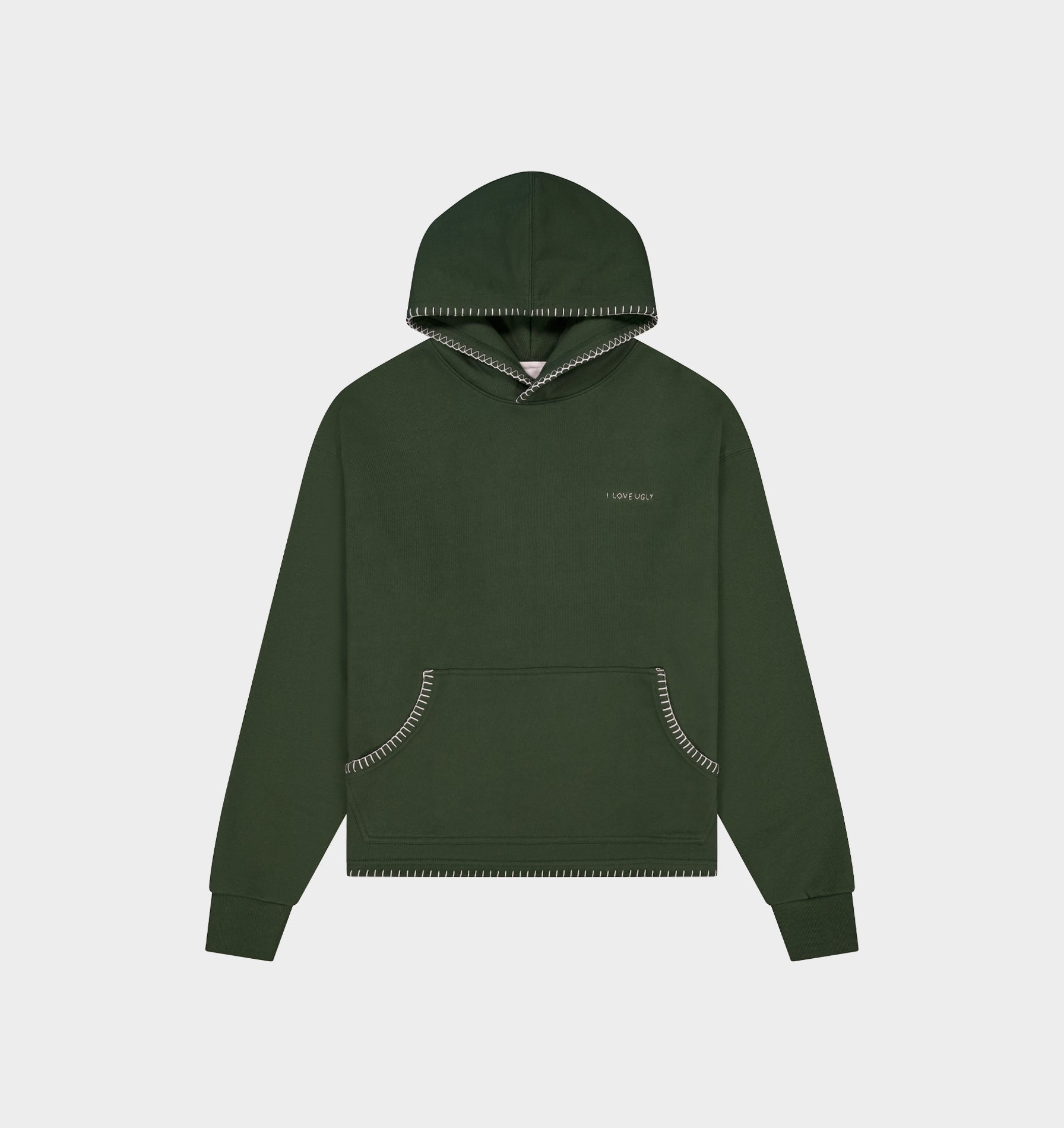 Blanket Stitch Box Hood 2.0 - Forest Green