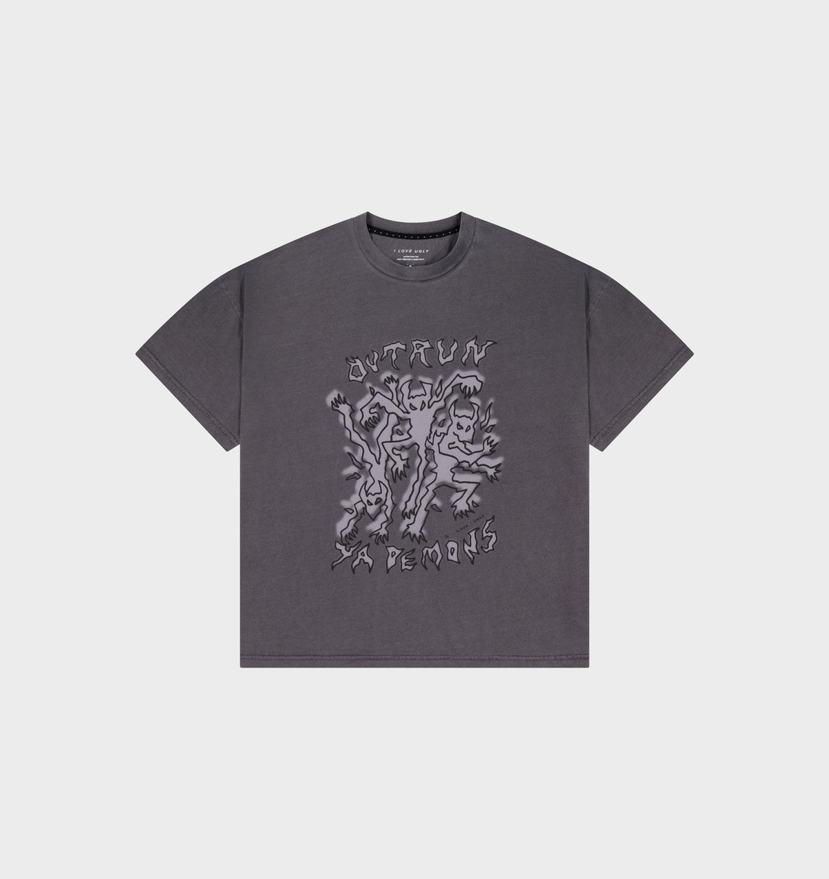 Demon Active Crop Tee - Washed Black