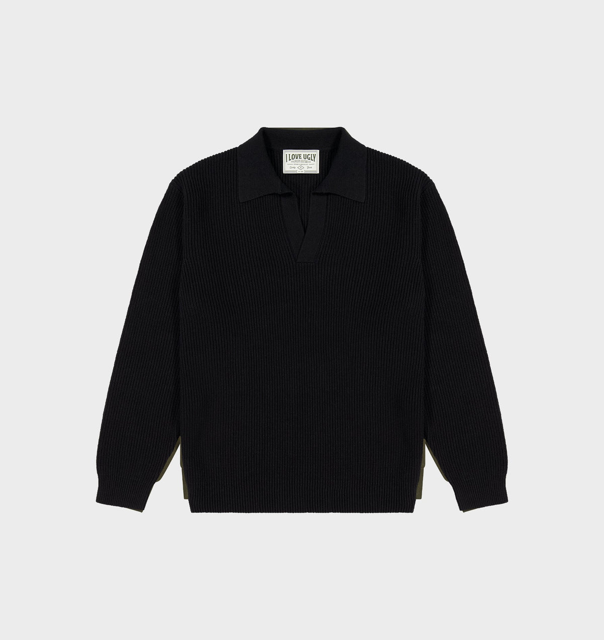 Knit LS Polo - Black