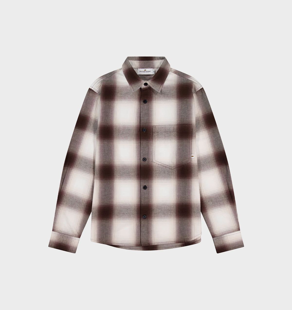 Basquiat Flannel LS Shirt - Off White/Brown Check