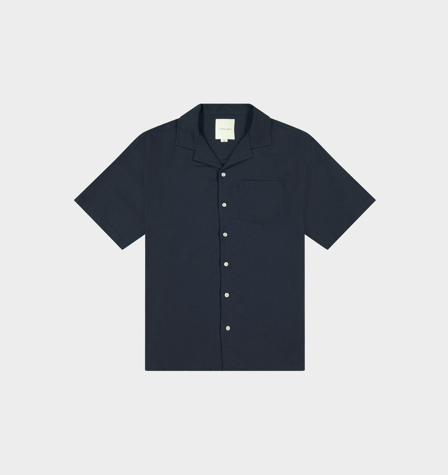 Linen Cuban Collar SS Shirt - Indigo