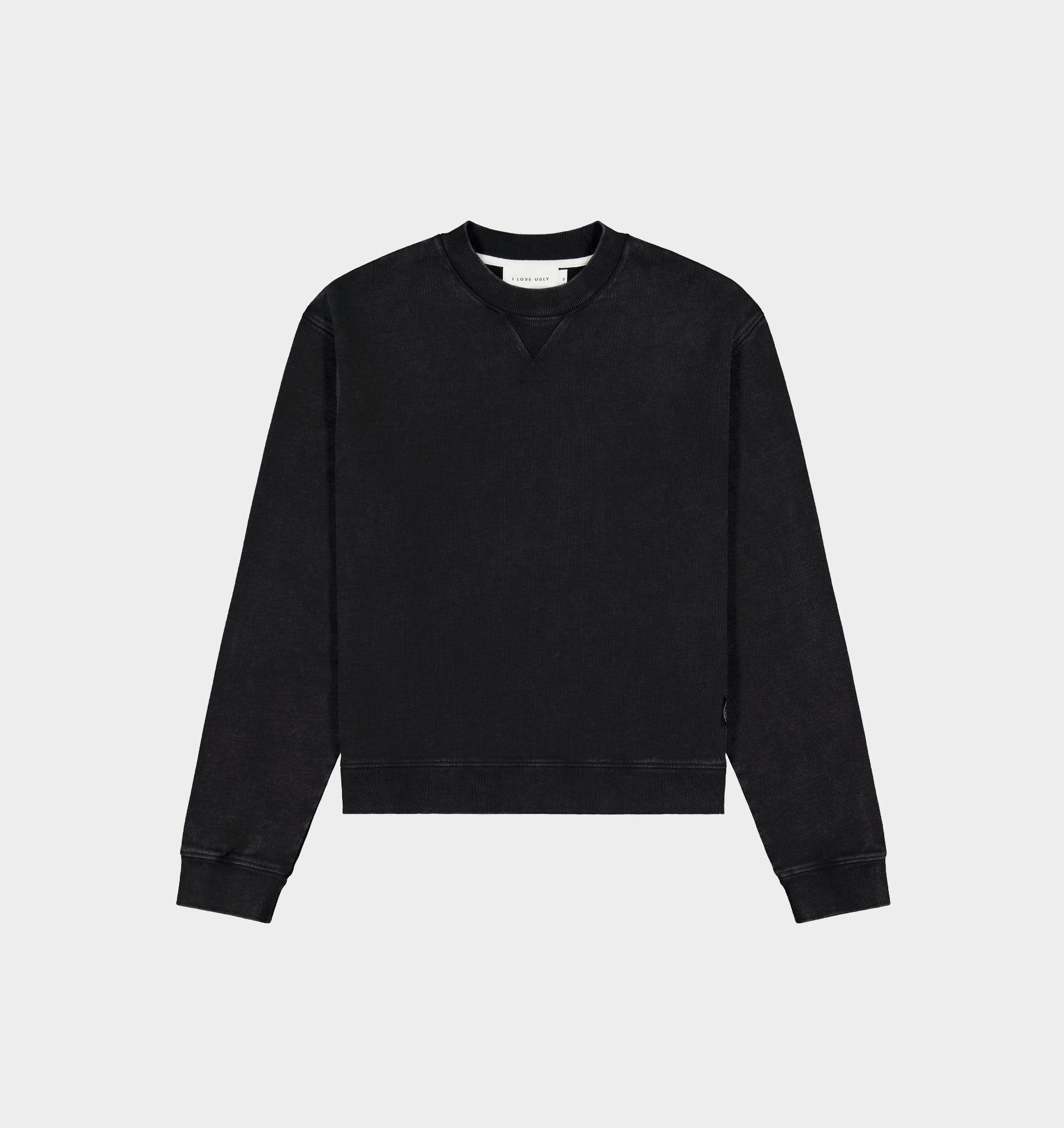 Crop Oversized Crew - Vintage Black