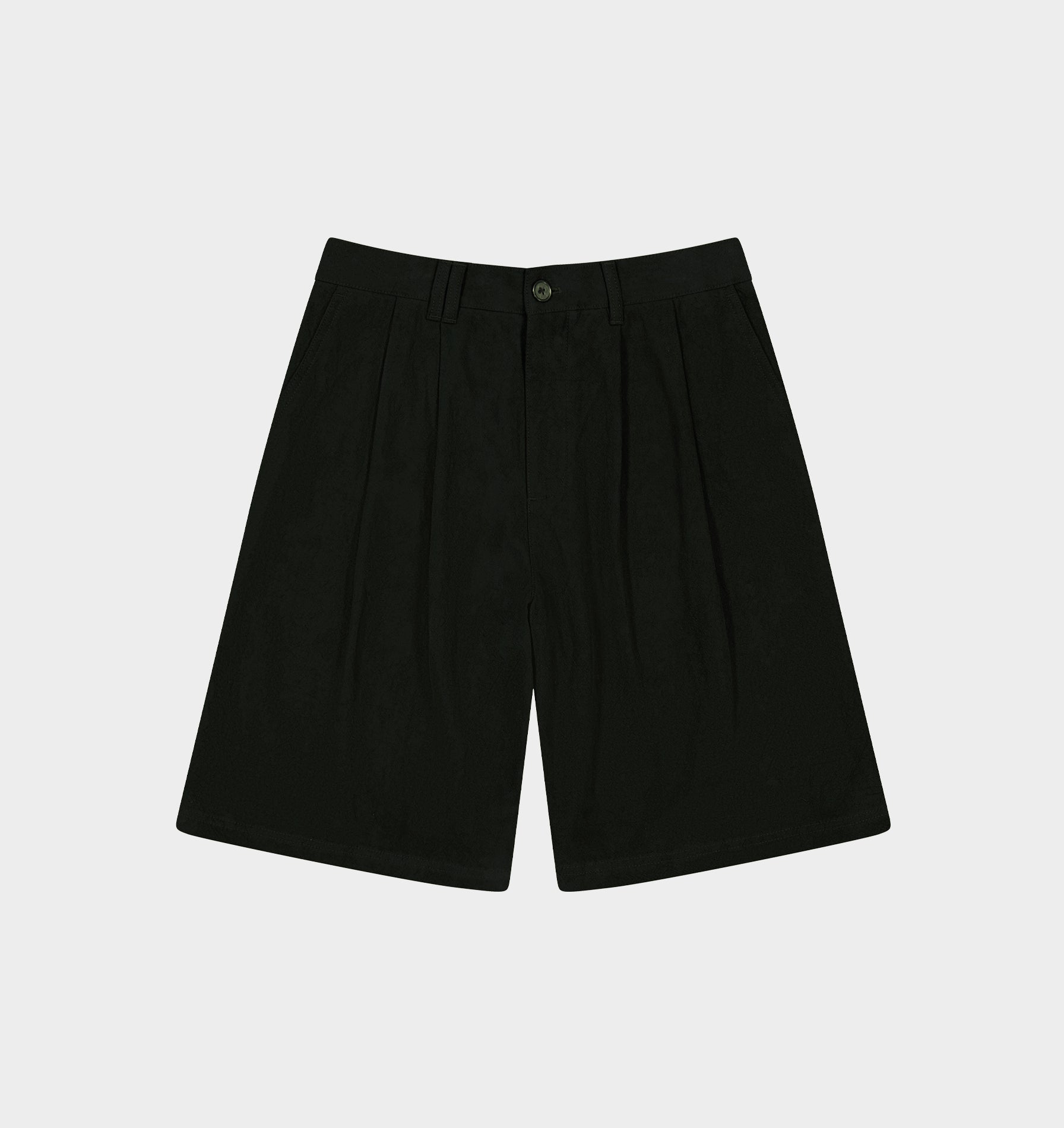 Linen Alby Pleated Short - Black