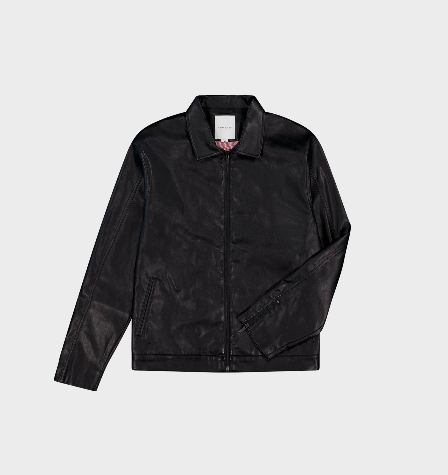Faux Leather Mason Jacket - Black