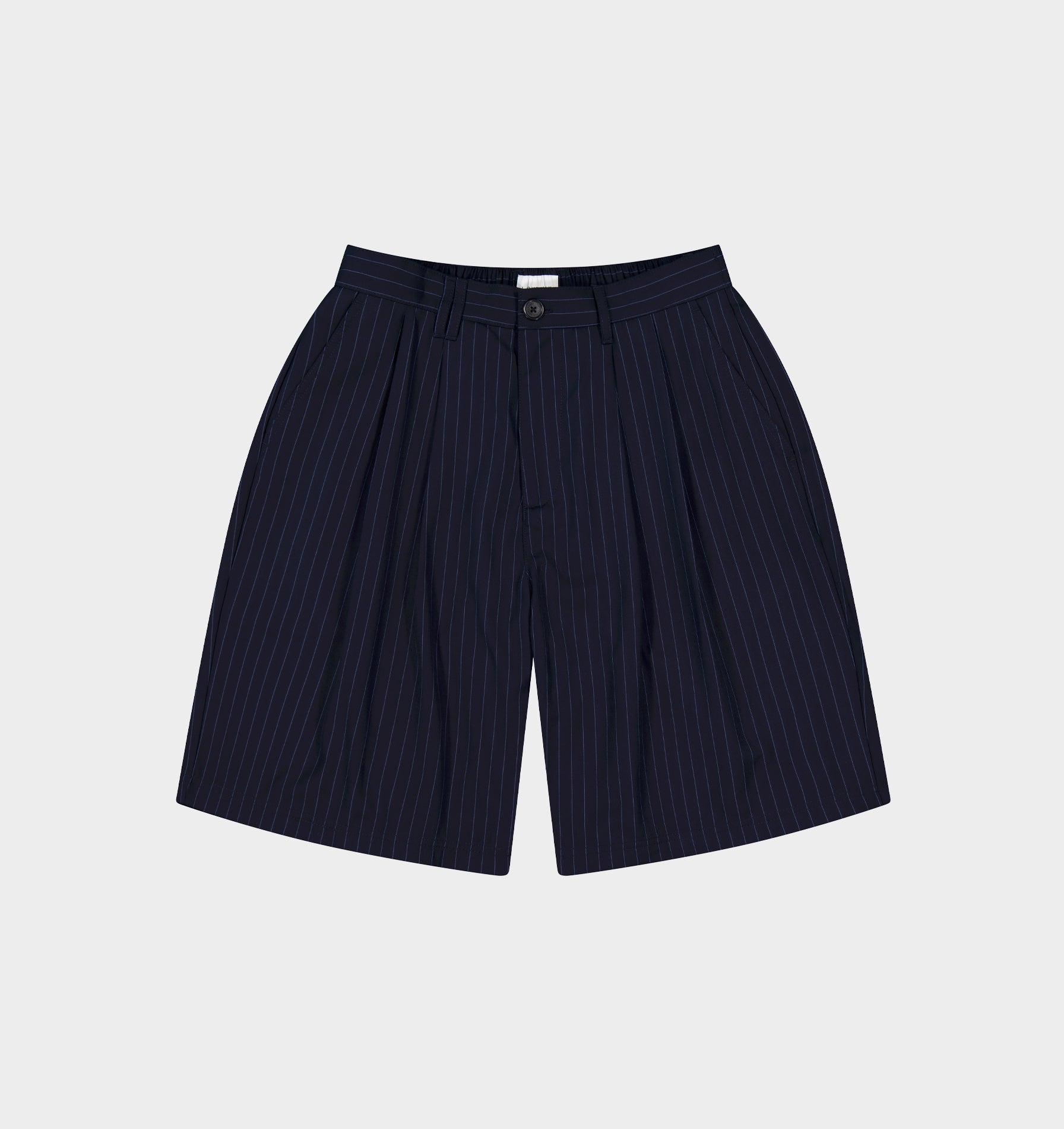 Alby Pleated Short - Blue Pinstripe