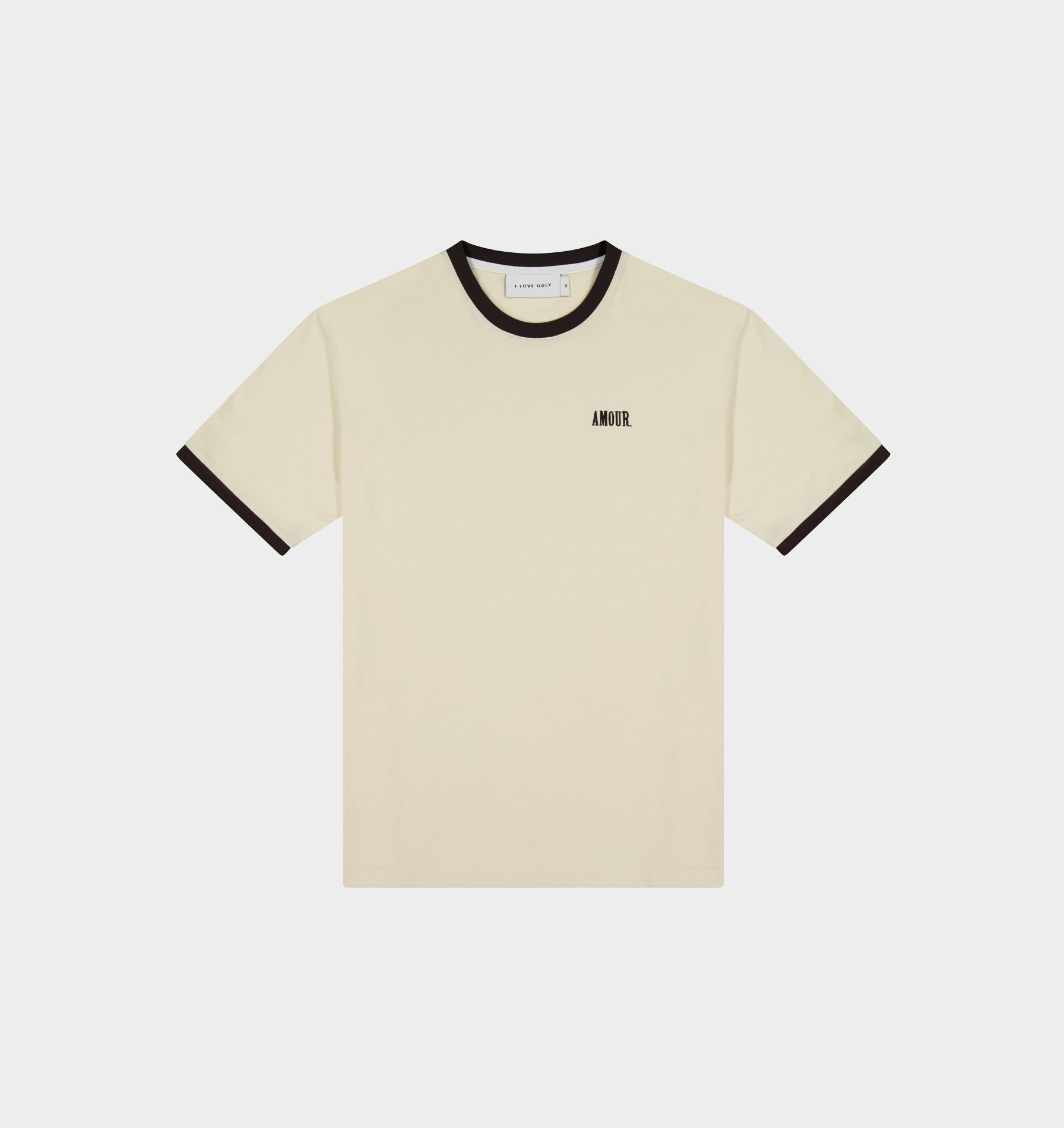 Jeremy Ringer Slim Tee - Off White/Brown