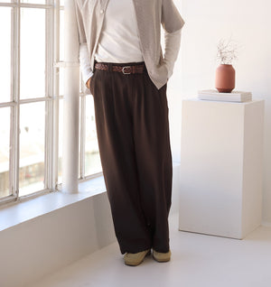 Albert Pleated Pant - Espresso