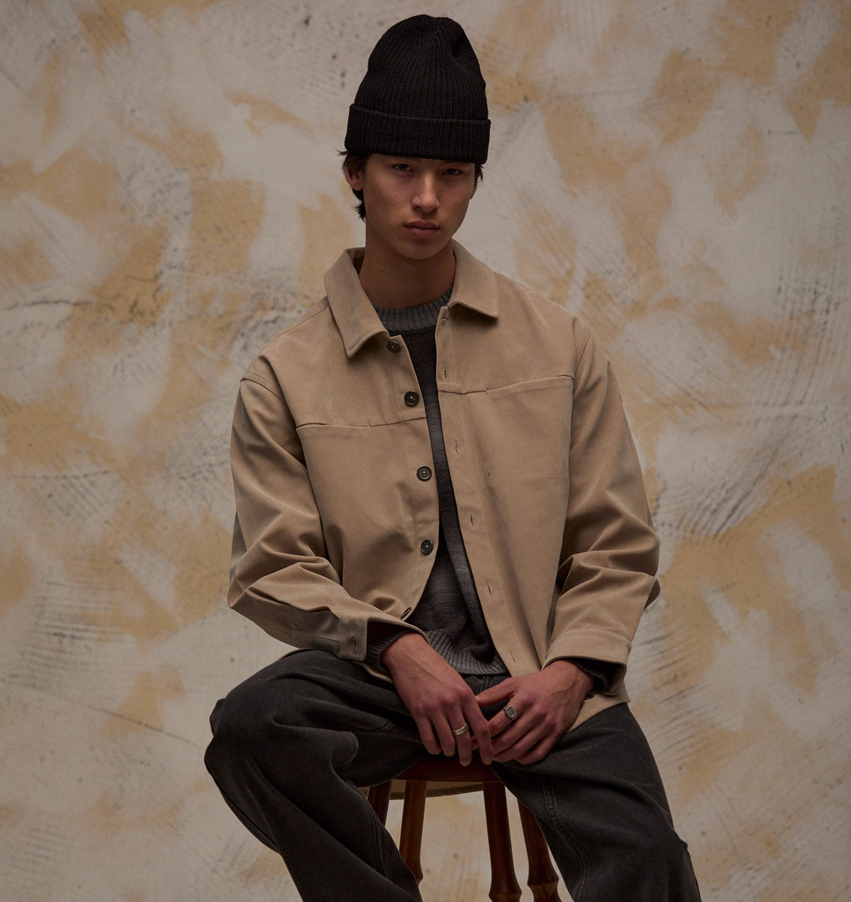 Suede Overshirt - Stone