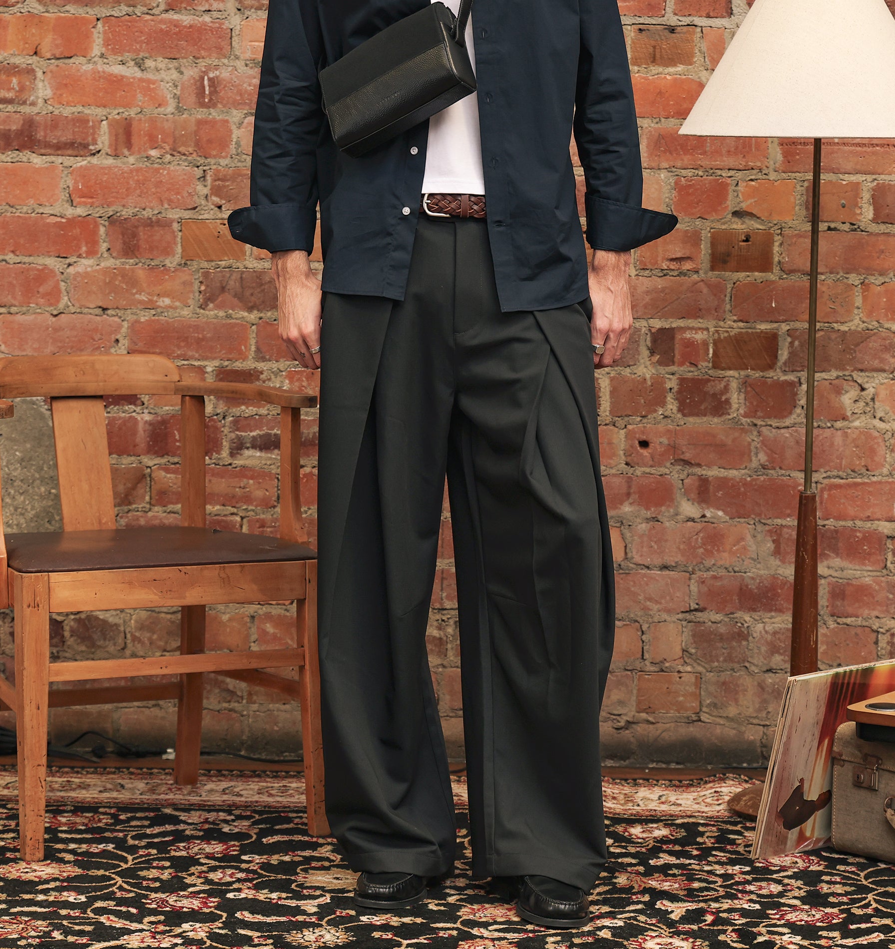 Vermont Pleat Pant - Asphalt | I Love Ugly US