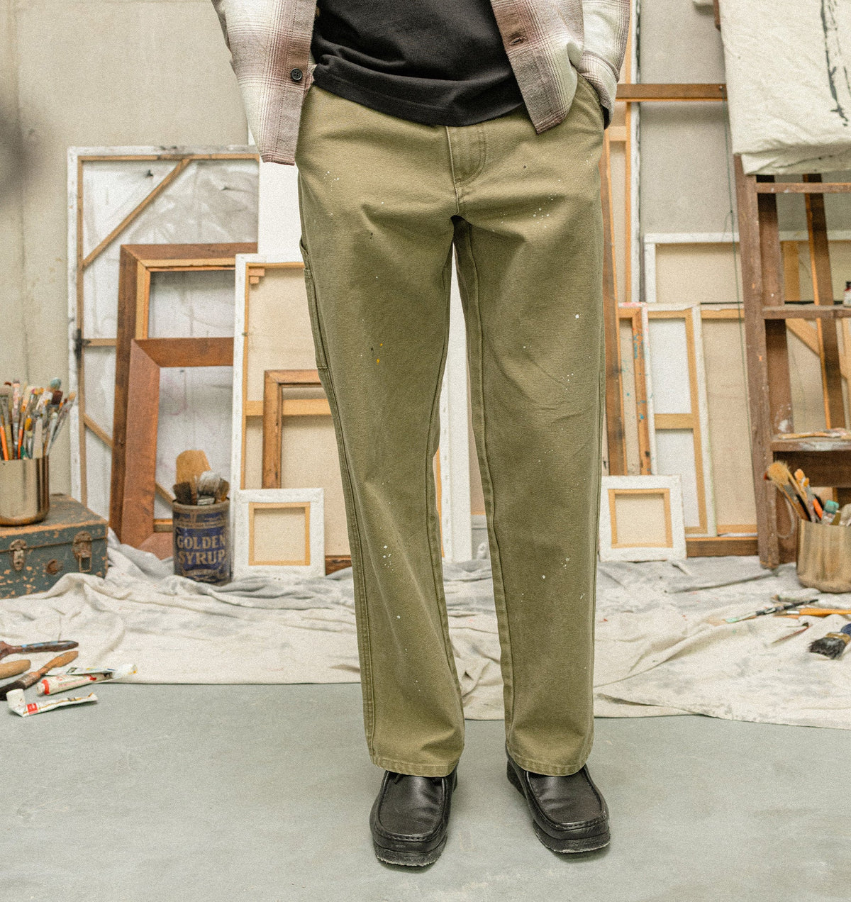 Basquiat Painter Canvas Pant - Faded Green