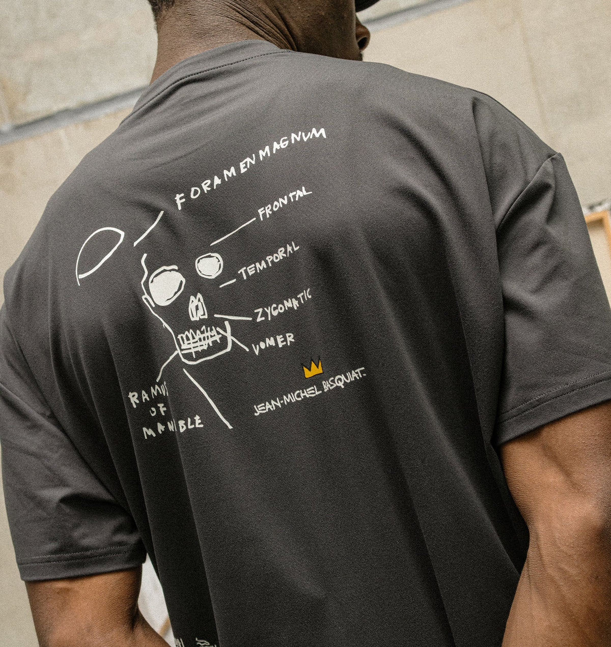 Basquiat Scribble Active Box Tee - Charcoal