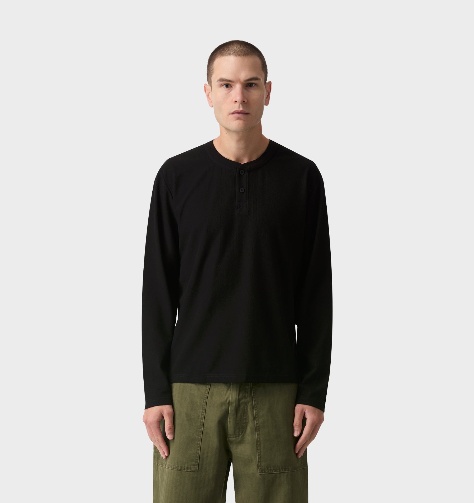Henley L/S Tee - Black