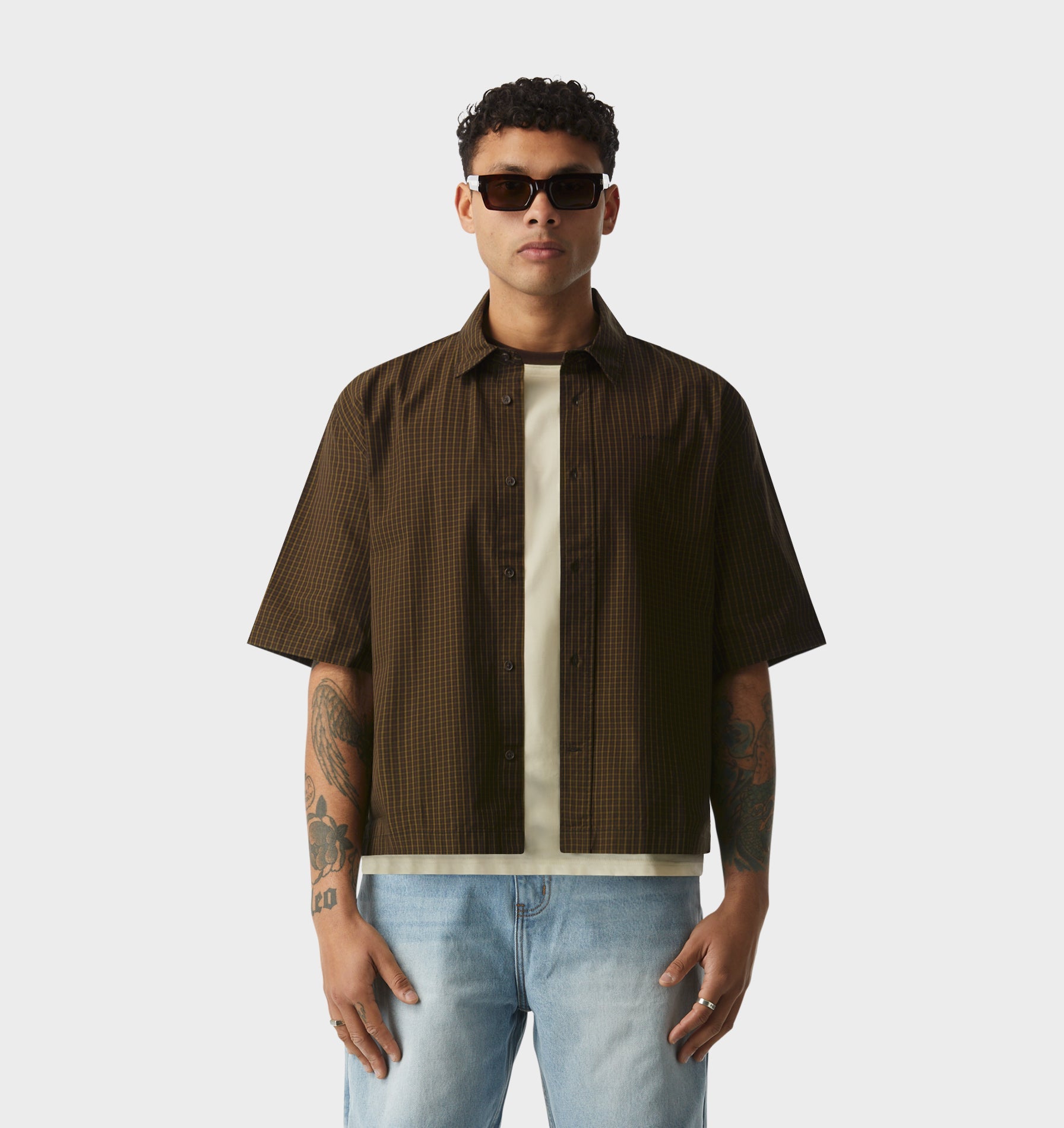 Kai SS Shirt - Brown Check