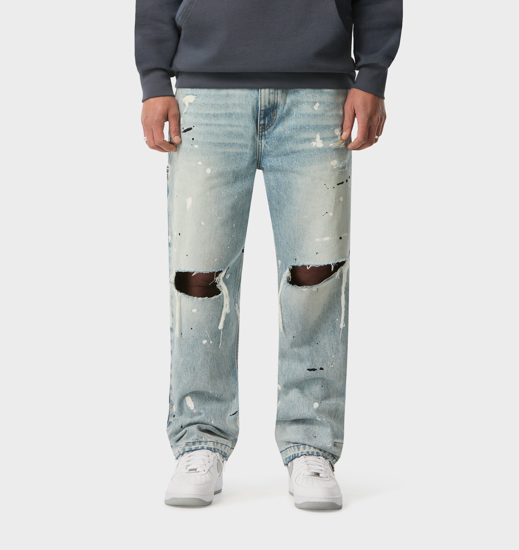 Distressed Clean Carpenter Denim - Paint Splatter