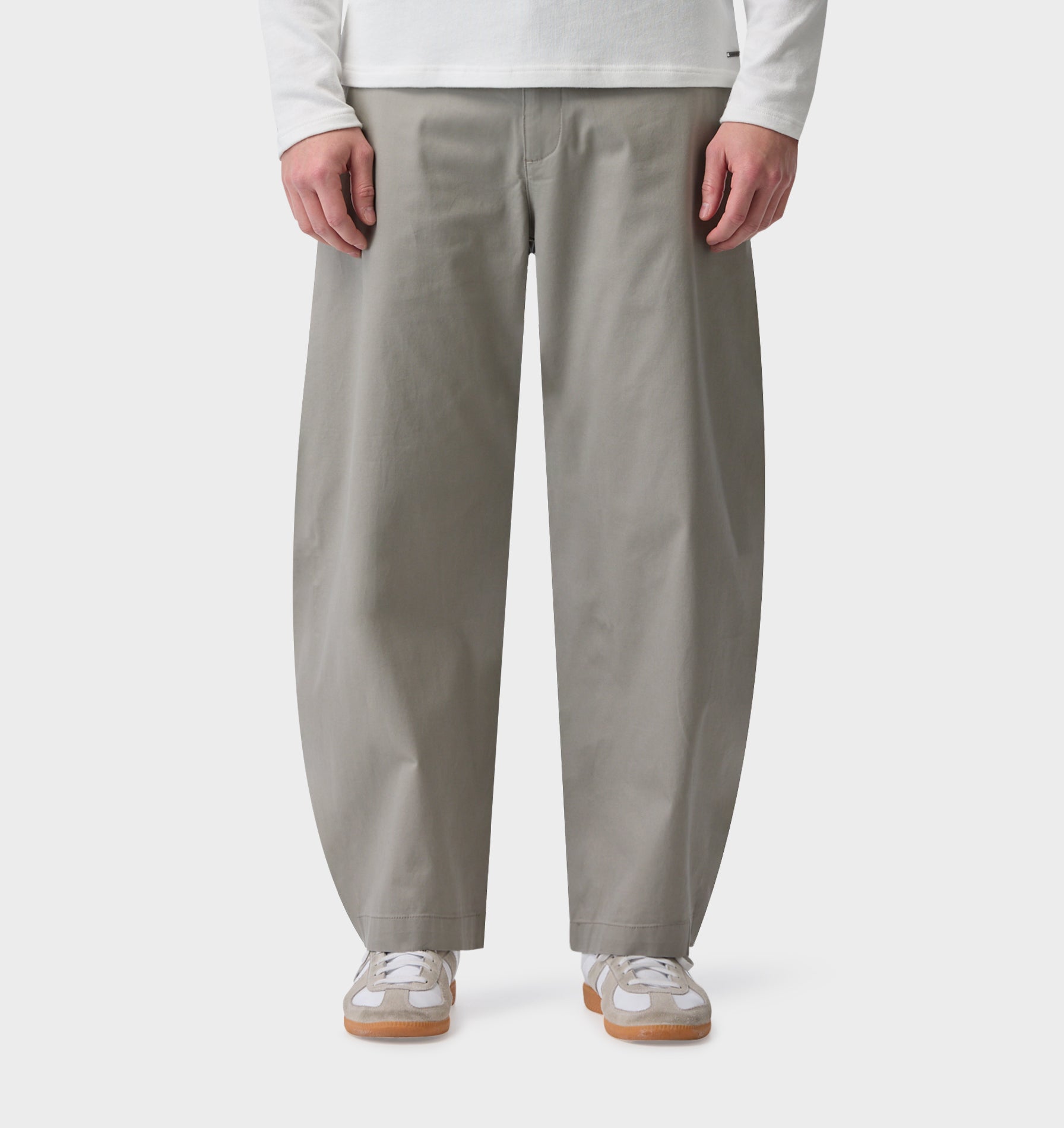 Barrel Leg Pant - Light Grey