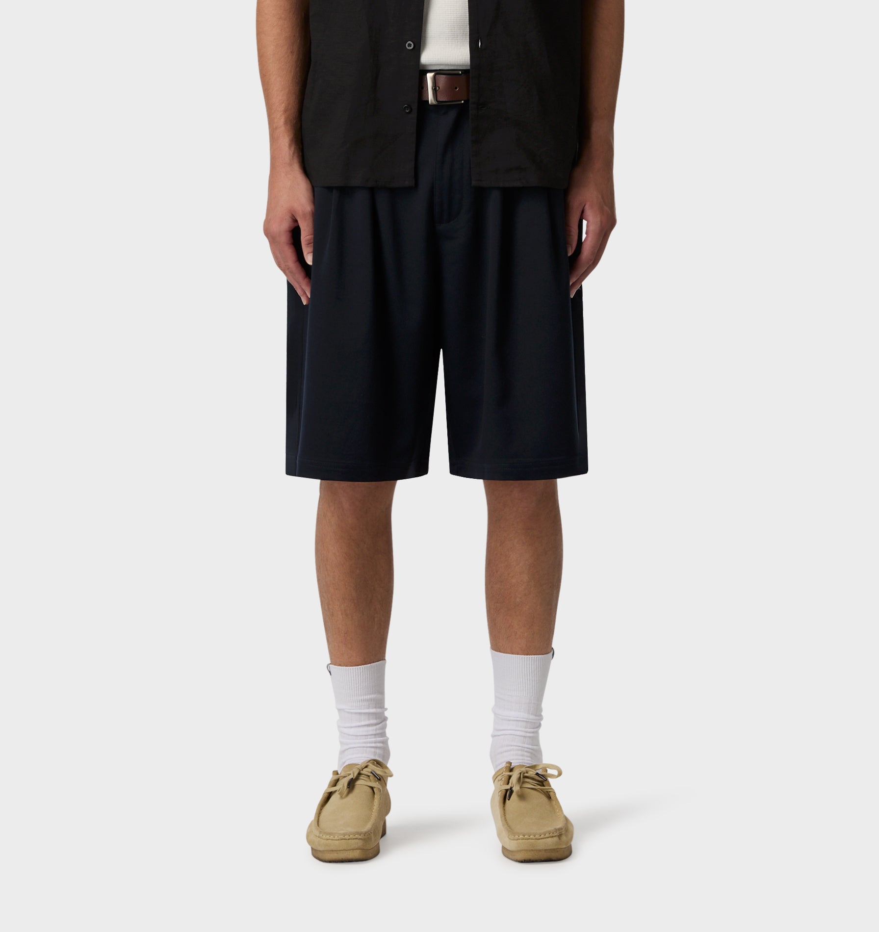Alby Pleated Short in Navy | I Love Ugly US