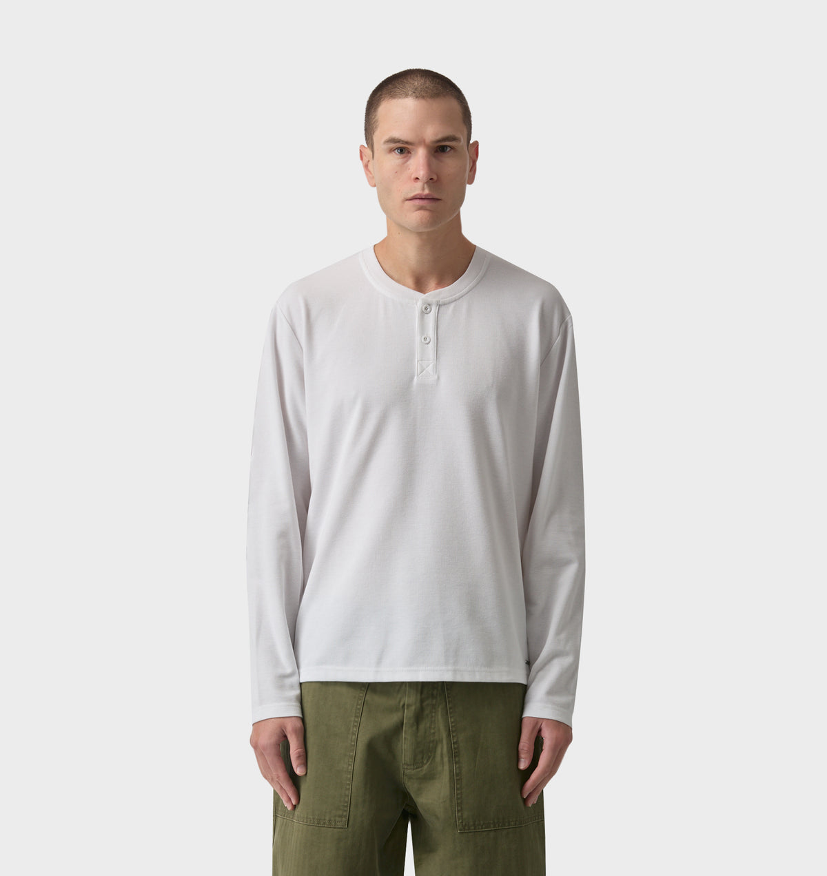 Henley L/S Tee - White