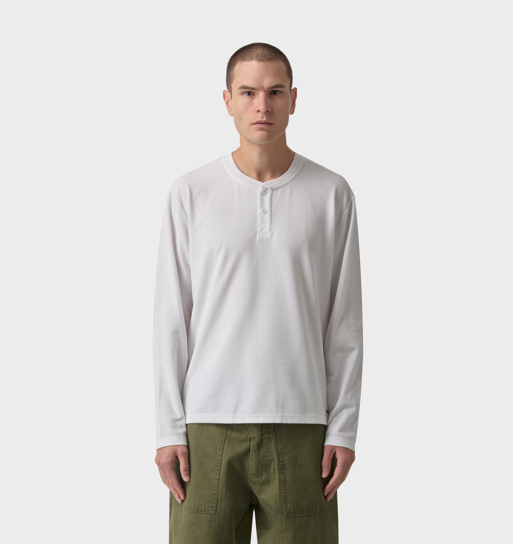 Henley L/S Tee - White
