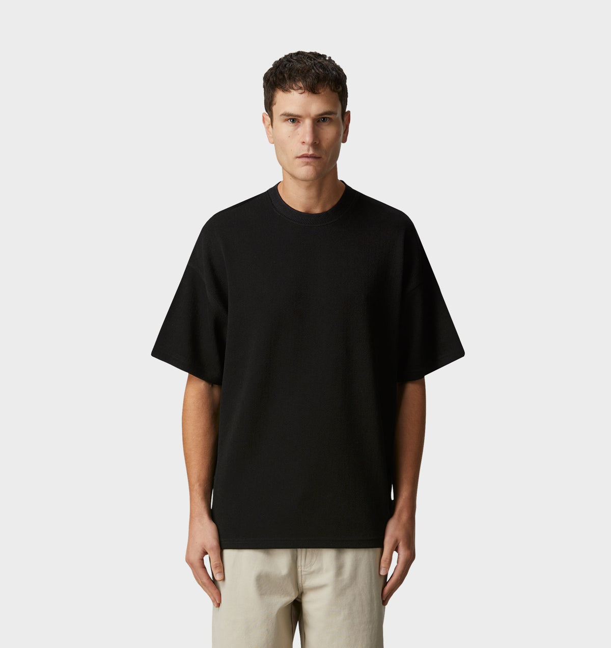 Herringbone Heavy Box Tee - Black