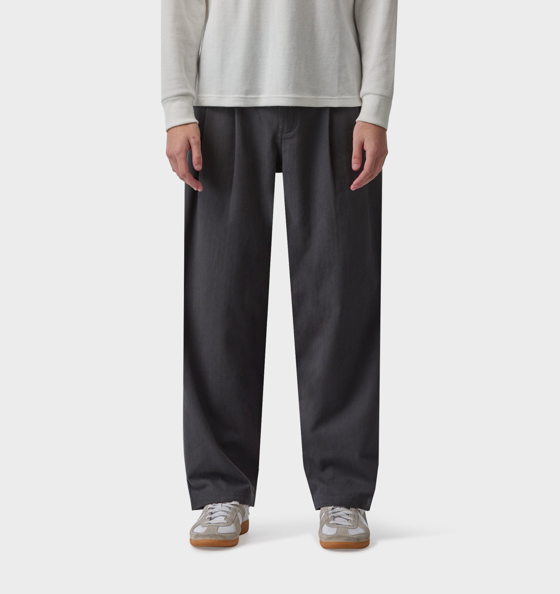 Twin Pleat Pant - Charcoal | I Love Ugly US