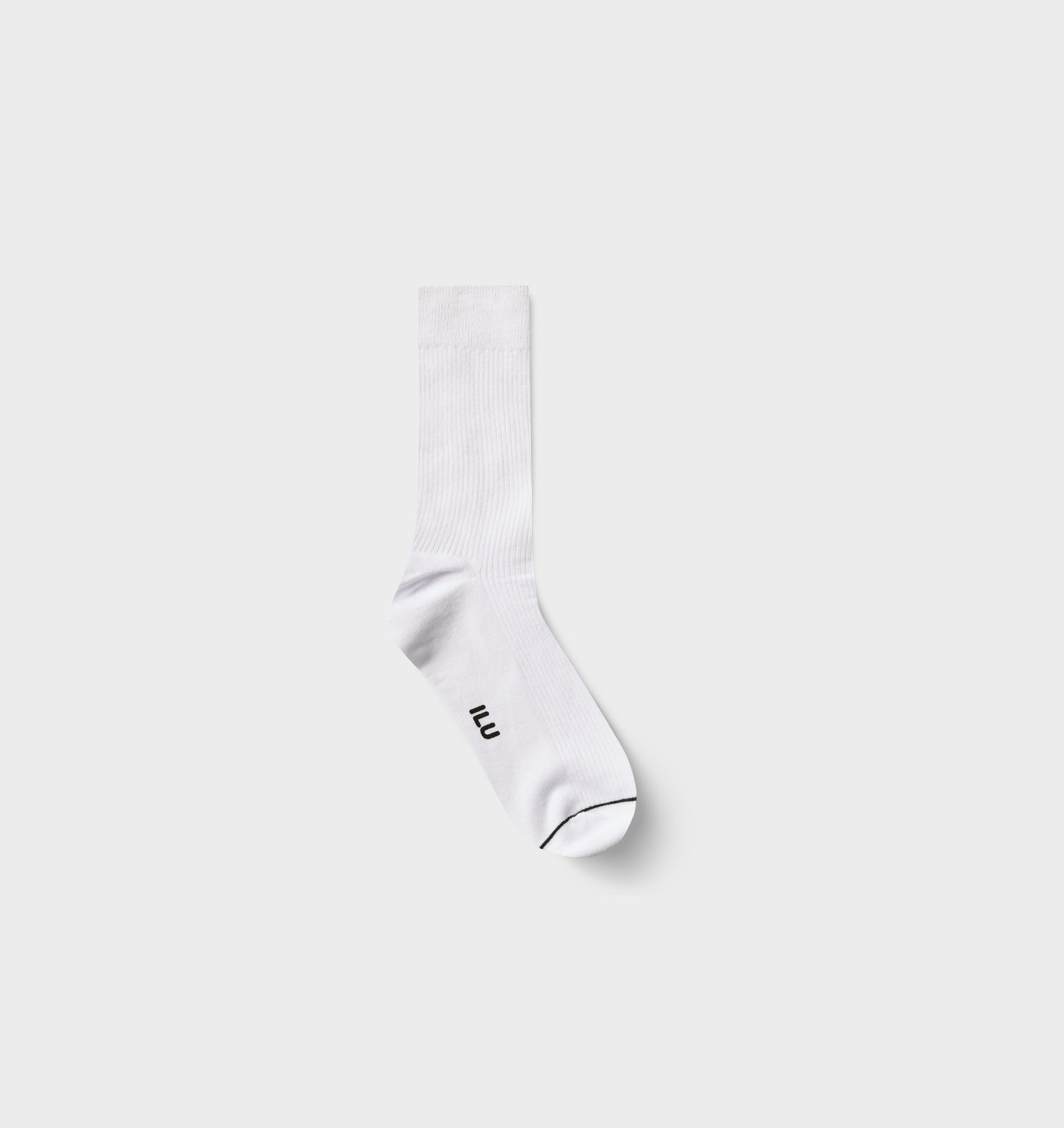 Mid Length Crew Sock - White