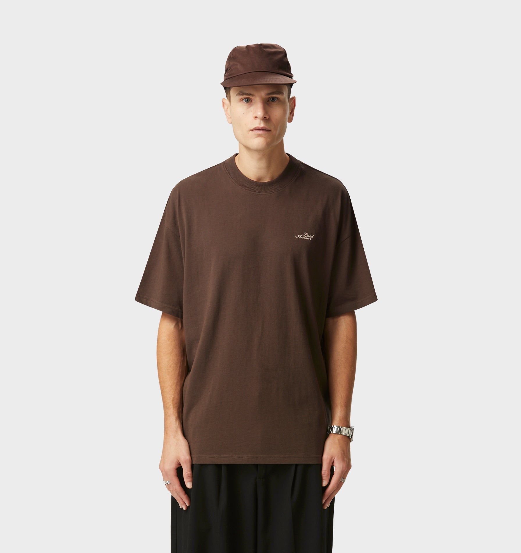 Chainstitch Box Tee 2.0 - Espresso/Taupe